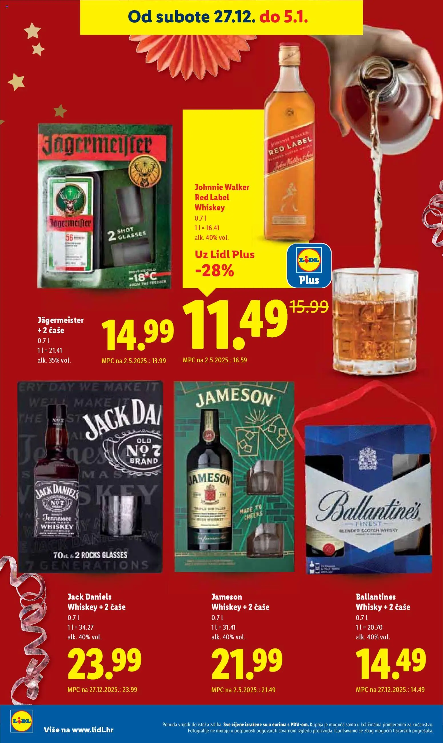 Lidl katalog | vrijedi od 27.12.2025 | Stranica: 16 | Proizvodi: Red Label, Johnnie Walker, Whisky, Čaše