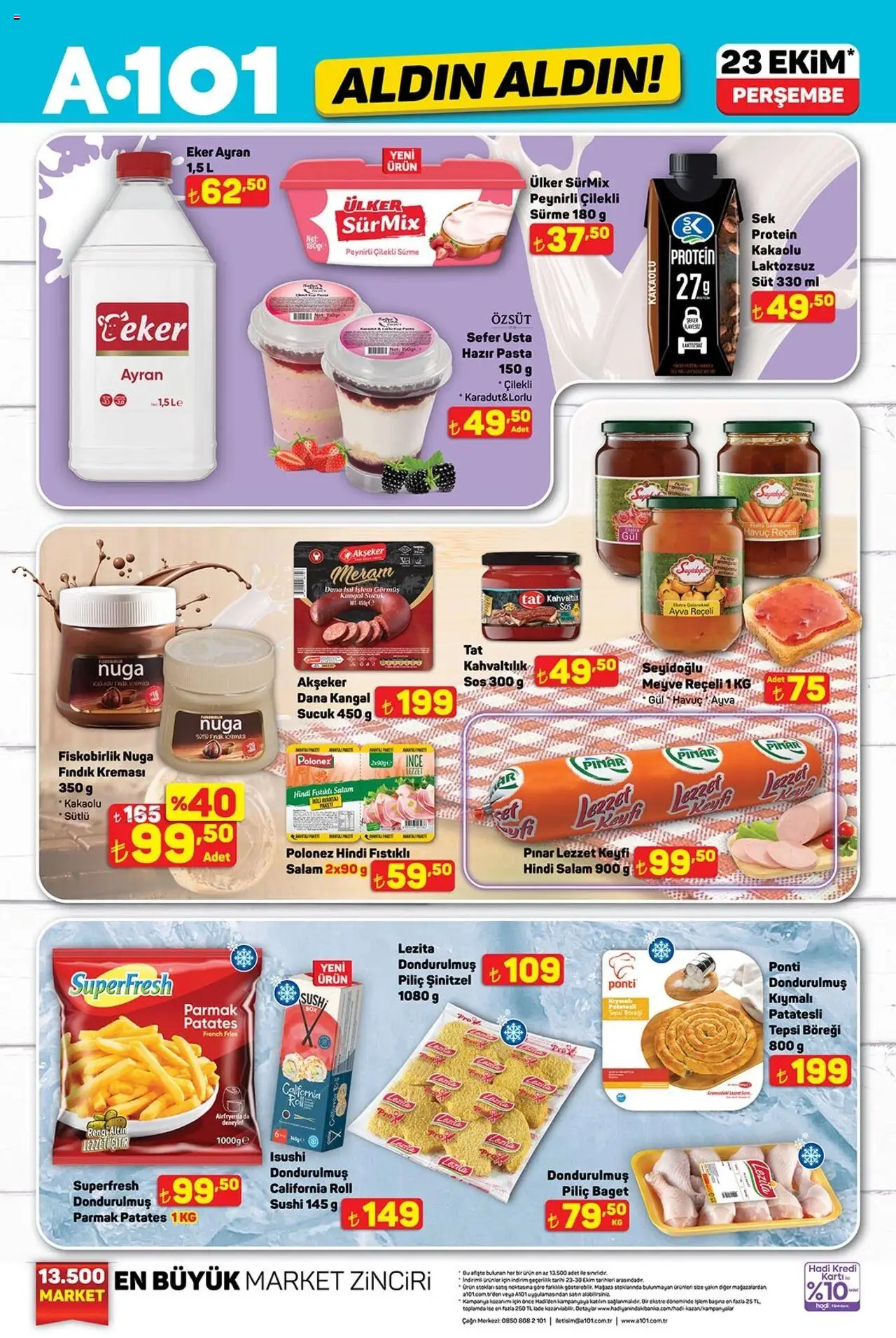 A101 Katalog Aldın Aldın - 23.10.2025 tarihinden itibaren geçerlidir | Sayfa: 1 | Ürünler: Patates, Meyve, Piliç, Tepsi