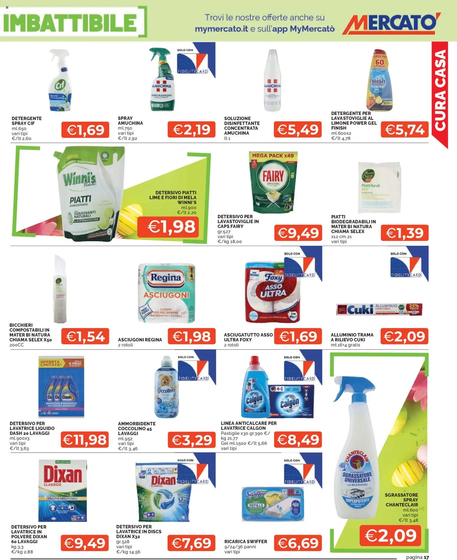 Volantino Mercatò del 23.03.2026 | Pagina: 17 | Prodotti: Detergente, Limone, Lavatrice, Alluminio