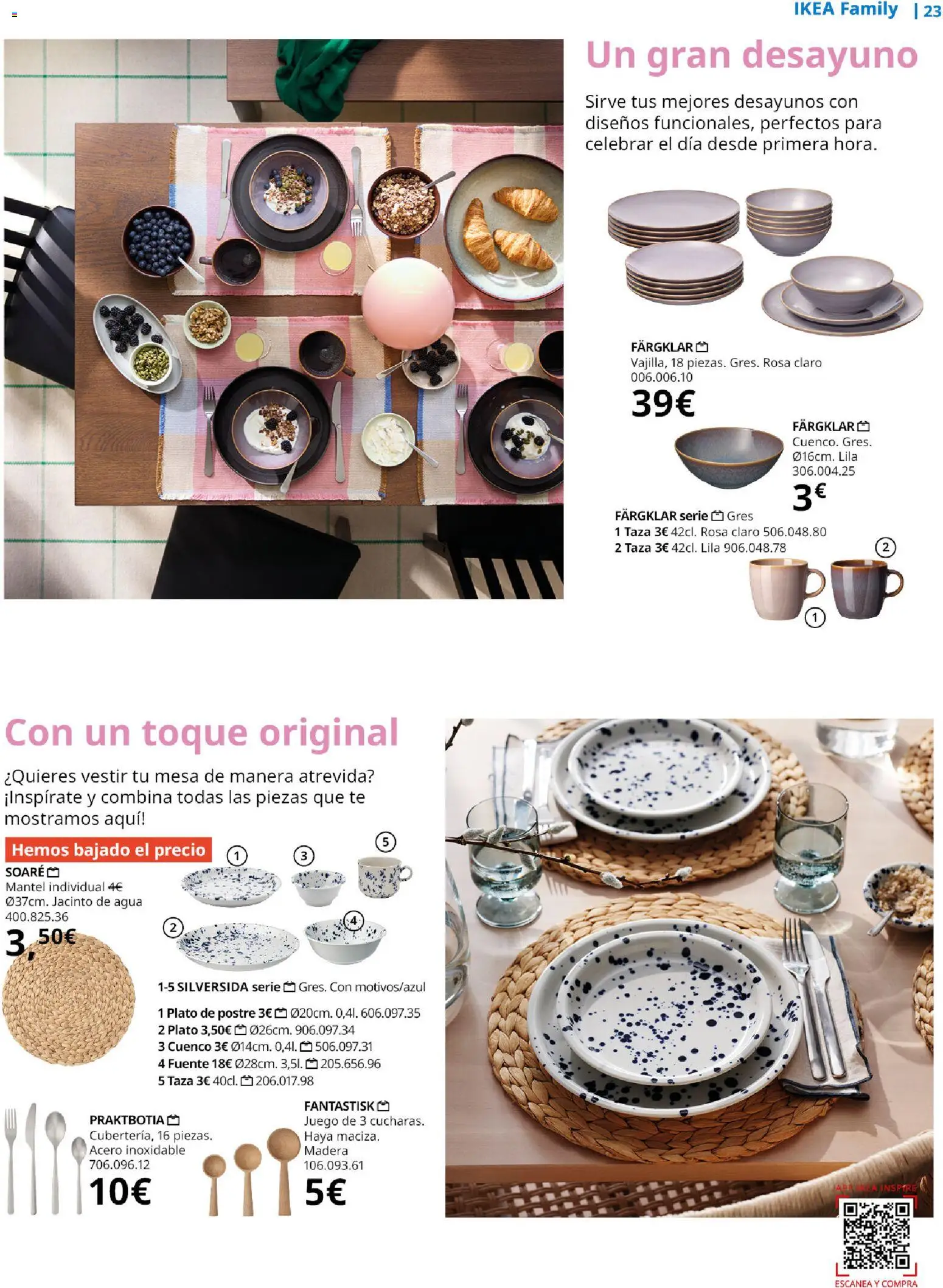 Catálogo IKEA Family │ válido desde el 01.04.2026 | Página: 23 | Productos: Mantel, Té, Mesa