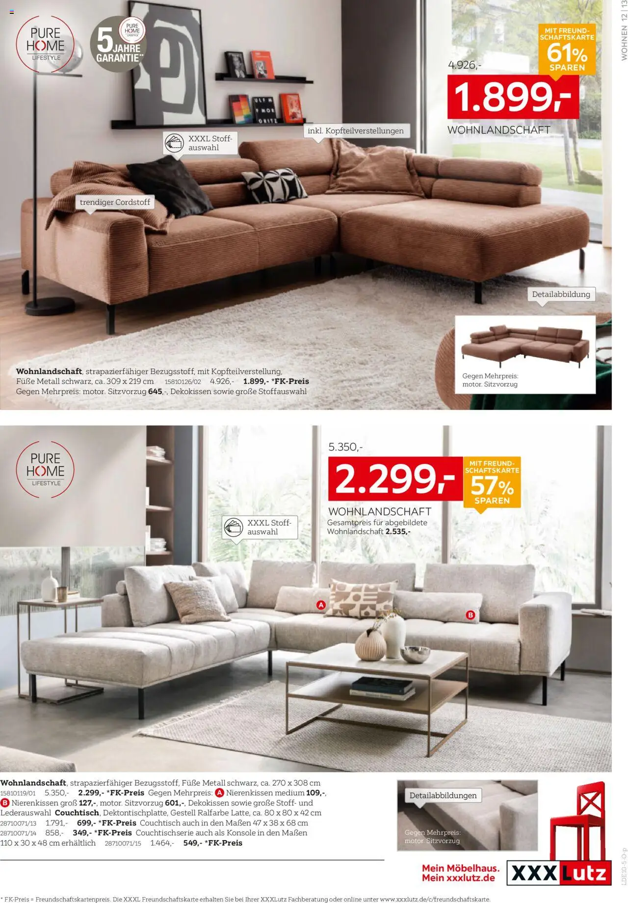 XXXL Lutz Polster Spezial – gültig ab 12.10.2025 | Seite: 13 | Produkte: Wohnlandschaft, Couchtisch