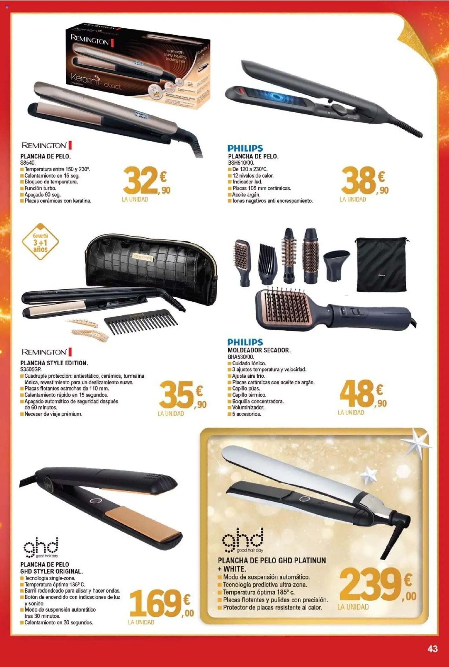 E.Leclerc folleto │ válido desde el 03.12.2025 | Página: 43 | Productos: Cepillo, Aceite, Plancha, Neceser