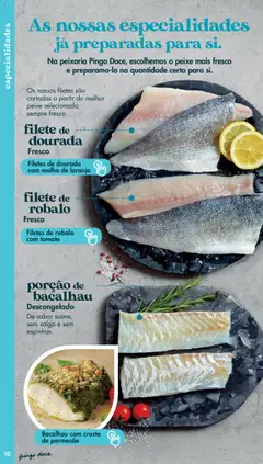 Pré-visualização filete de dourada, Filetes cortados a partir do melhor peixe selecionado, sempre fresco. válido de 20.05.2025 | Página: 10 | Produtos: Dourada, Bacalhau, Peixe, Tomate