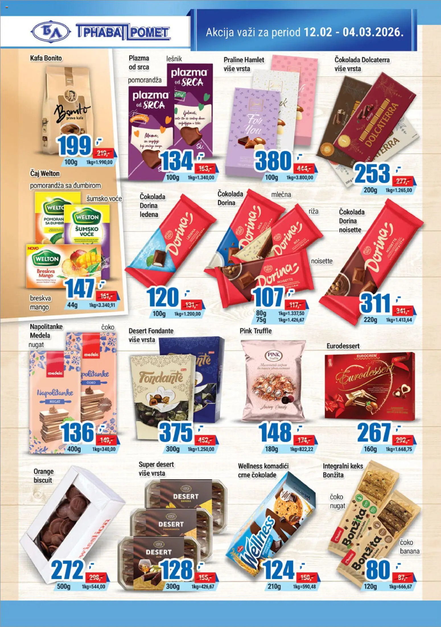 Trnava Promet katalog - važi od 12.02.2026 | Strana: 10 | Proizvode: Plazma, Eurocrem, Pomorandza, Kafa