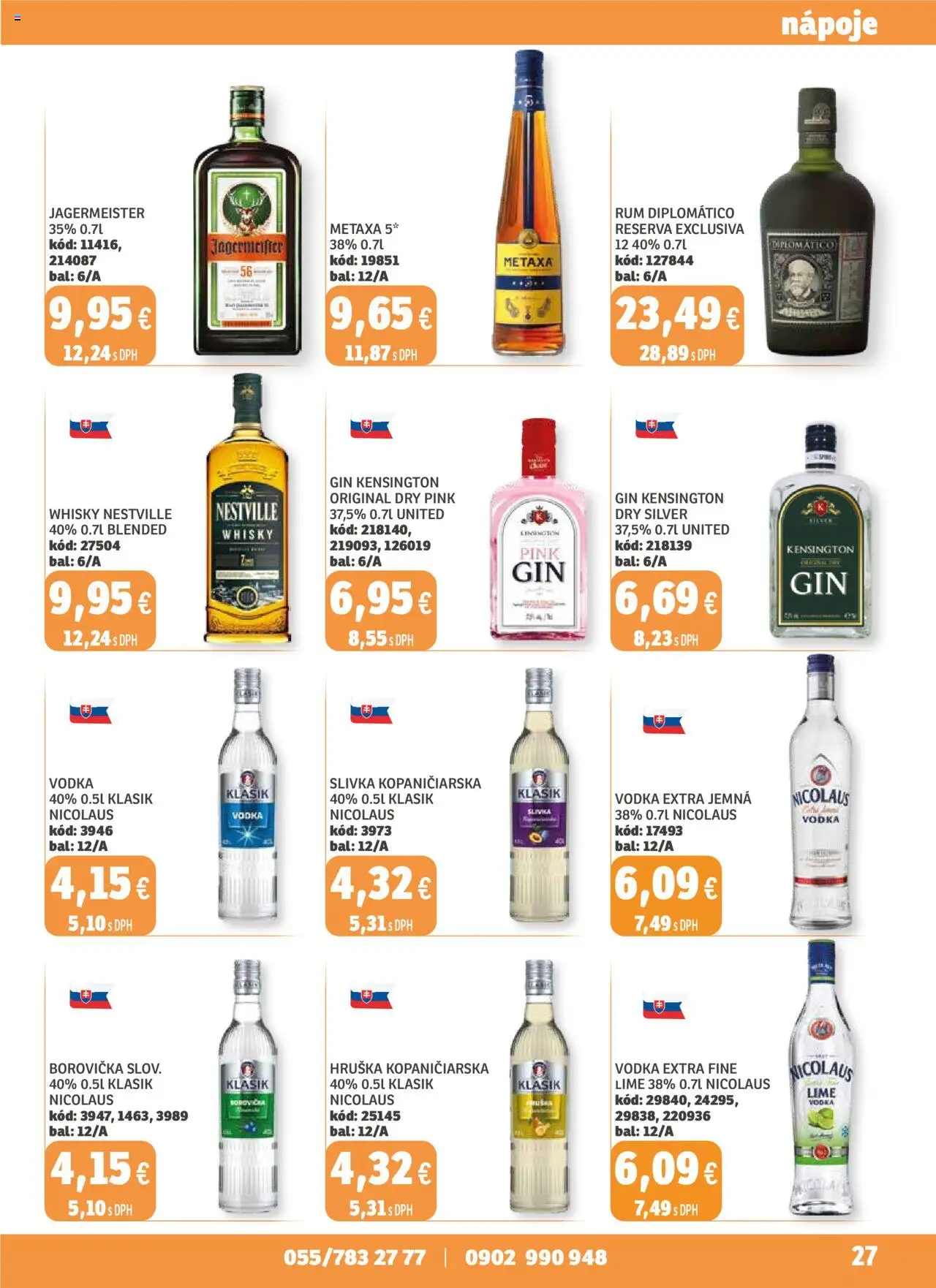 Nové Labaš akcie – leták je platný od 05.09.2025 | Strana: 27 | Produkty: Jägermeister, Diplomatico, Vodka, Nicolaus vodka