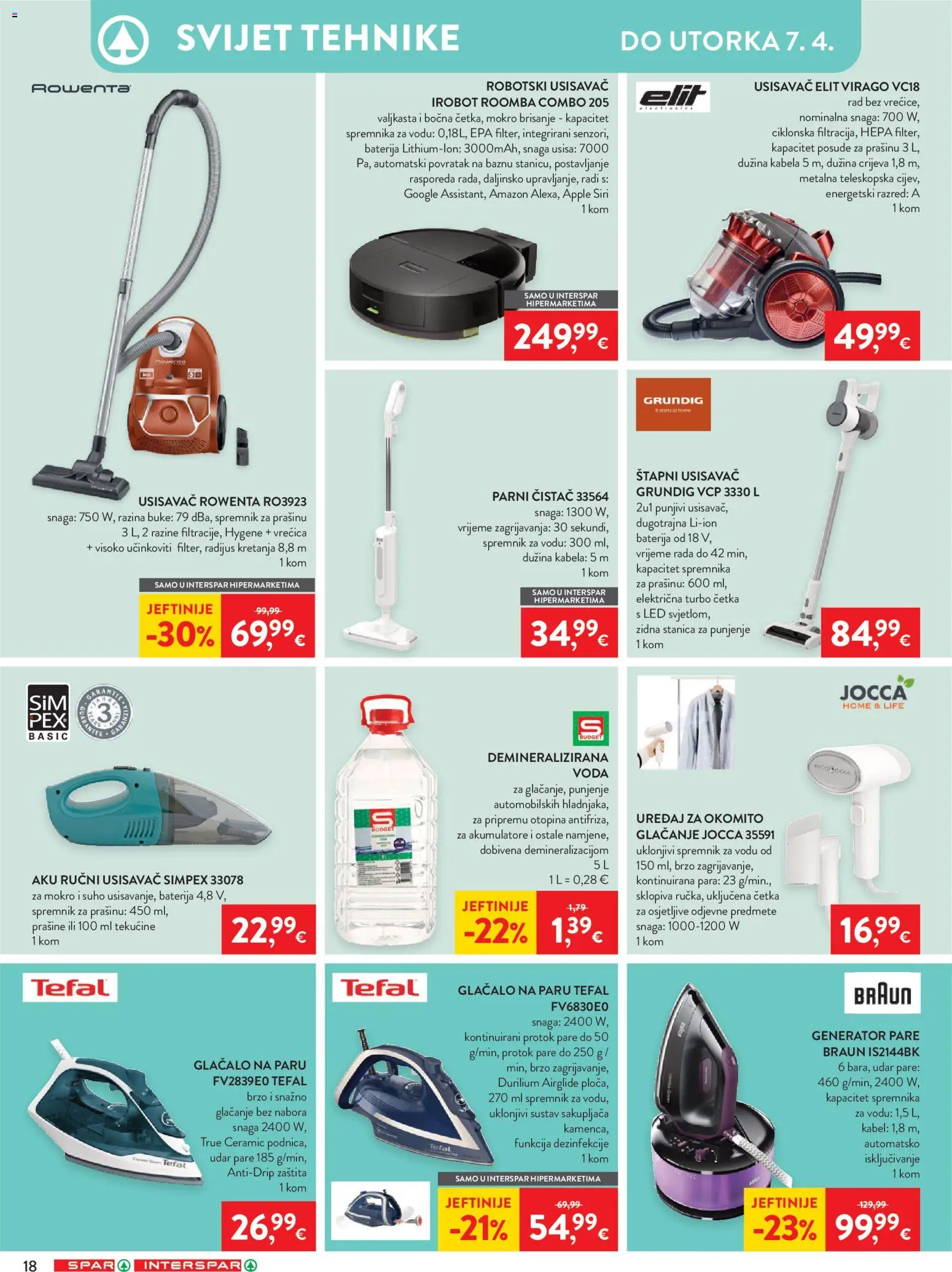 Spar katalog | vrijedi od 25.03.2026 | Stranica: 25 | Proizvodi: Usisavač, Četka, Voda, Parni čistač