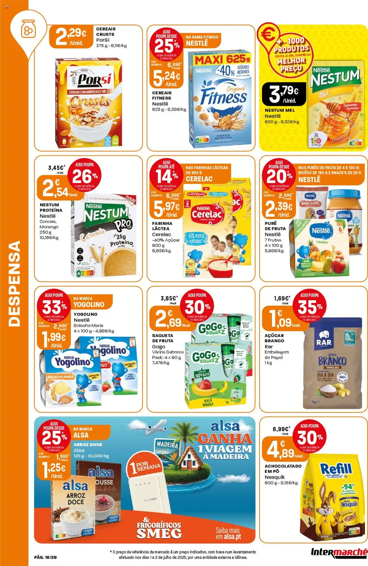 Intermarché folheto │ válido de 07.08.2025 | Página: 16 | Produtos: Pó, Cálcio, Cereais, Proteina