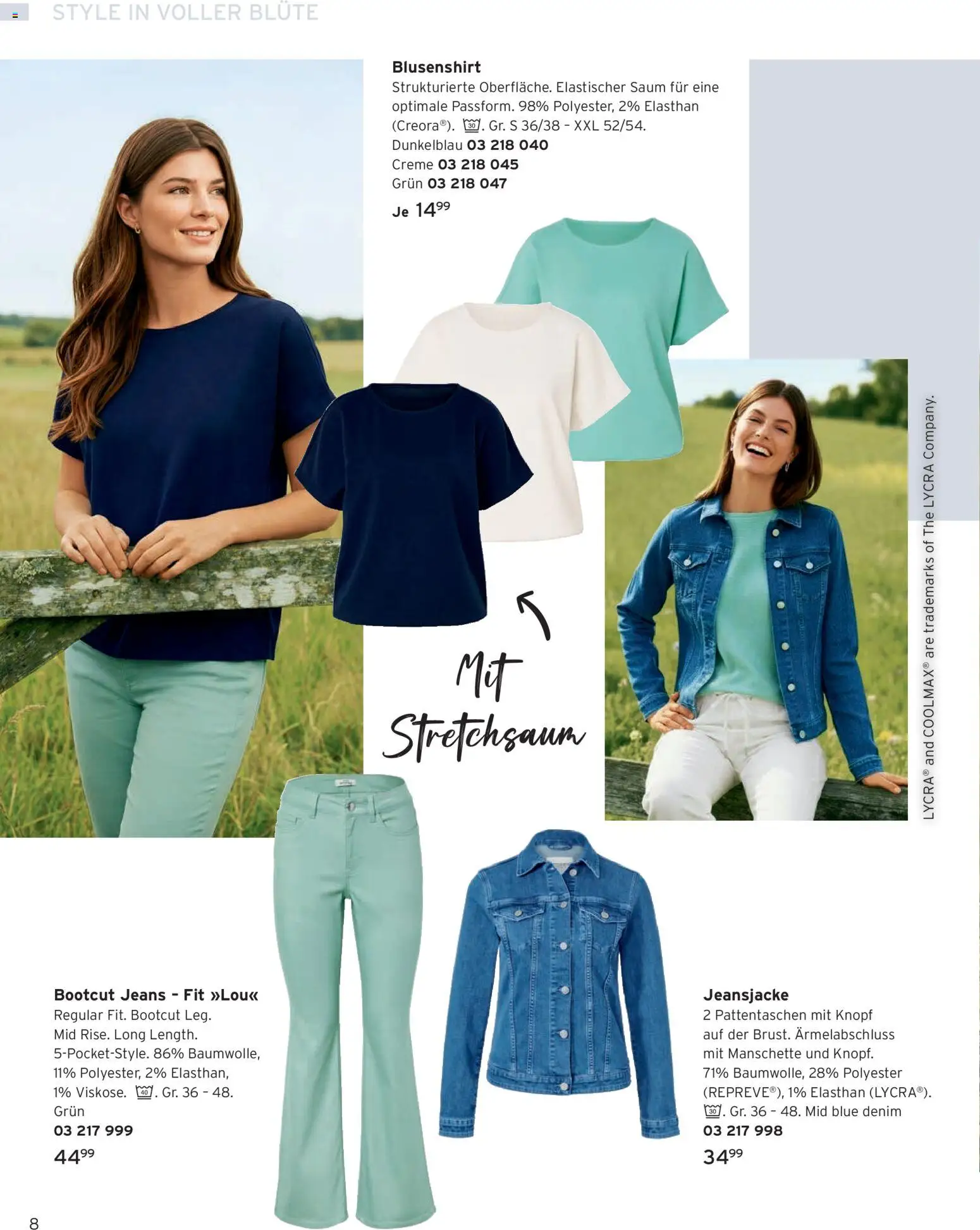 Tchibo Katalog Frühling – gültig ab 24.03.2026 | Seite: 8 | Produkte: Jeansjacke, Creme, Jeans