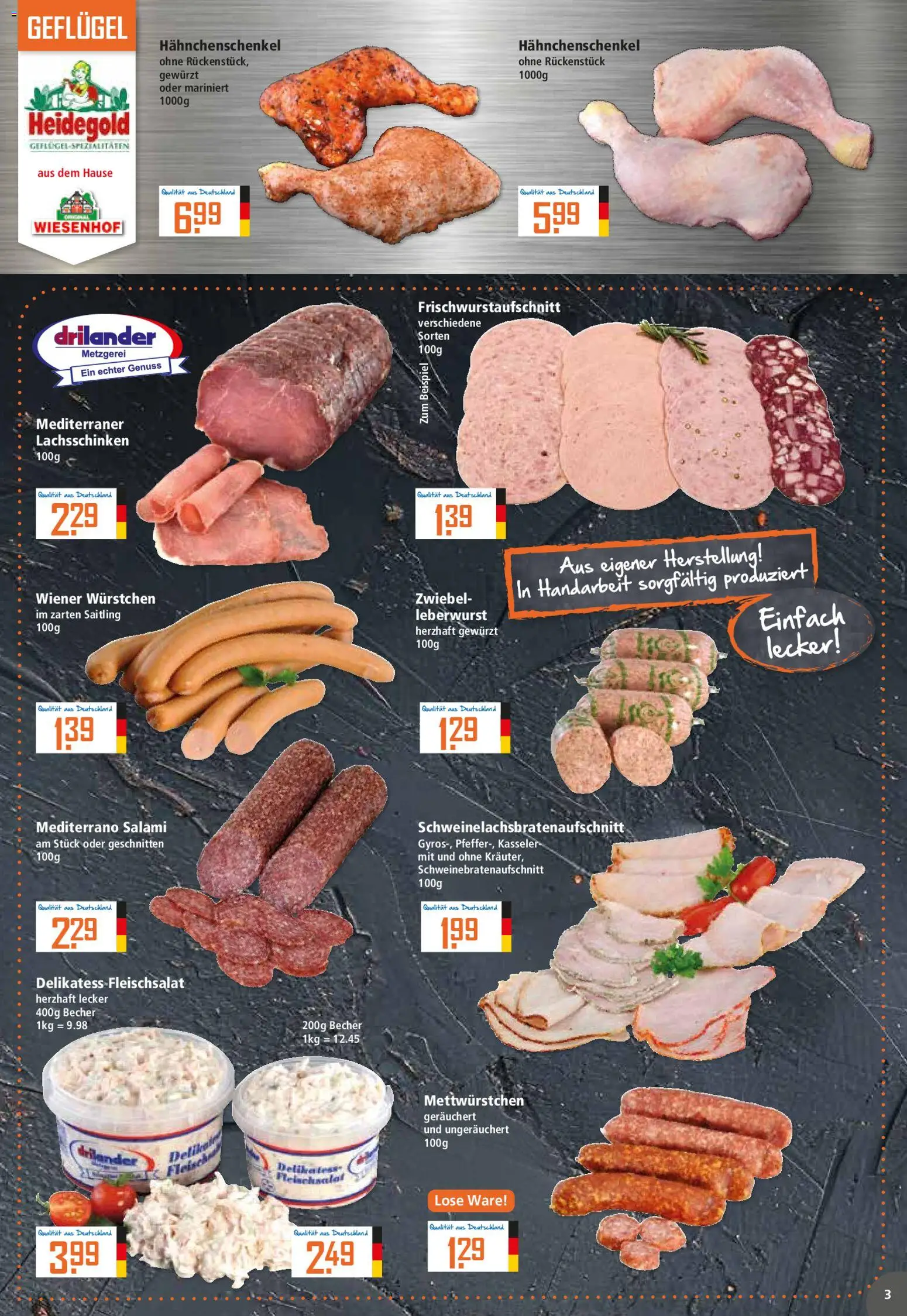 Klaas & Kock Prospekt 	 – gültig ab 02.03.2026 | Seite: 3 | Produkte: Wiener wurstchen, Hahnchenschenkel, Salami