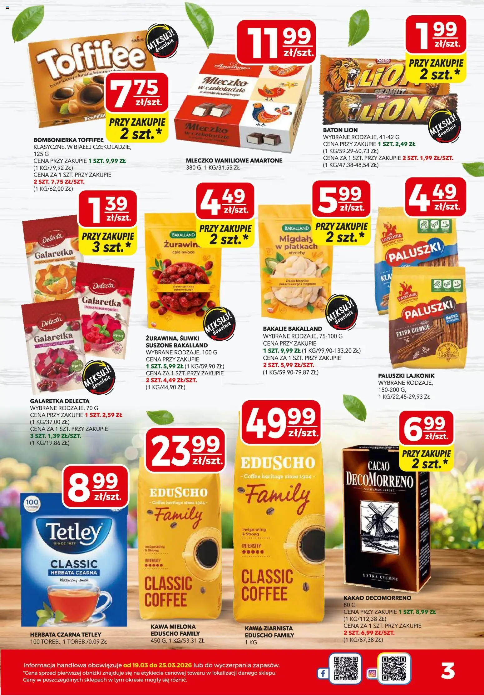 Top Market gazetka mini od 19.03.2026 | Strona: 3 | Produkty: Paluszki, Kawa, Orzechy, Owoce