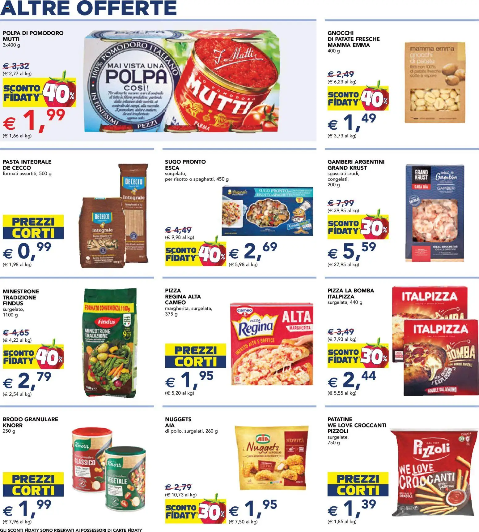 Volantino Esselunga S del 12.03.2026 | Pagina: 8 | Prodotti: Pizza, Gamberi, Patate, Sugo