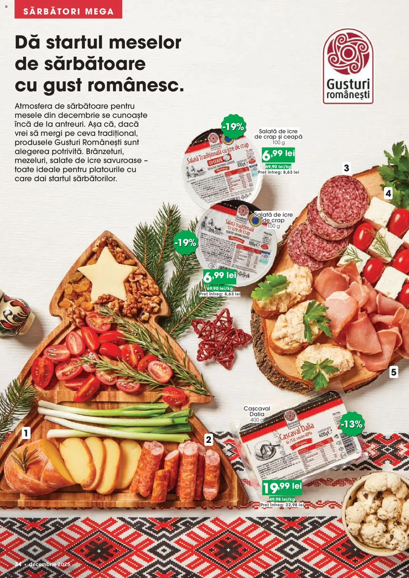 Noul catalog Mega Image – valabil de la 27.11.2025 | Pagină: 34 | Produse: Cașcaval, Salată, Ceapă