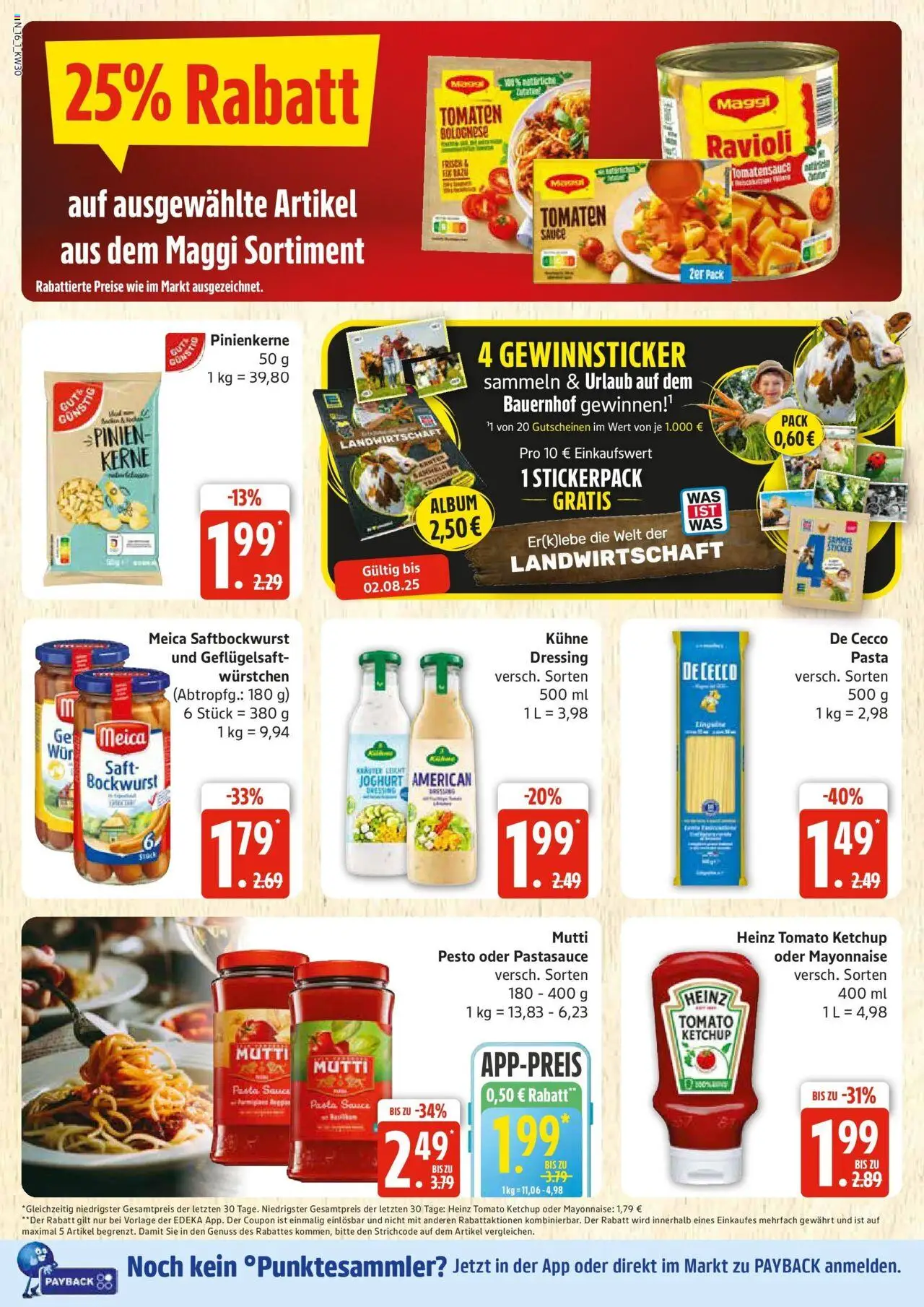 Edeka prospekt Rostock	 - gültig ab dem 20.07.2025 | Seite: 16 | Produkte: Bockwurst, Joghurt, Mayonnaise, Saft