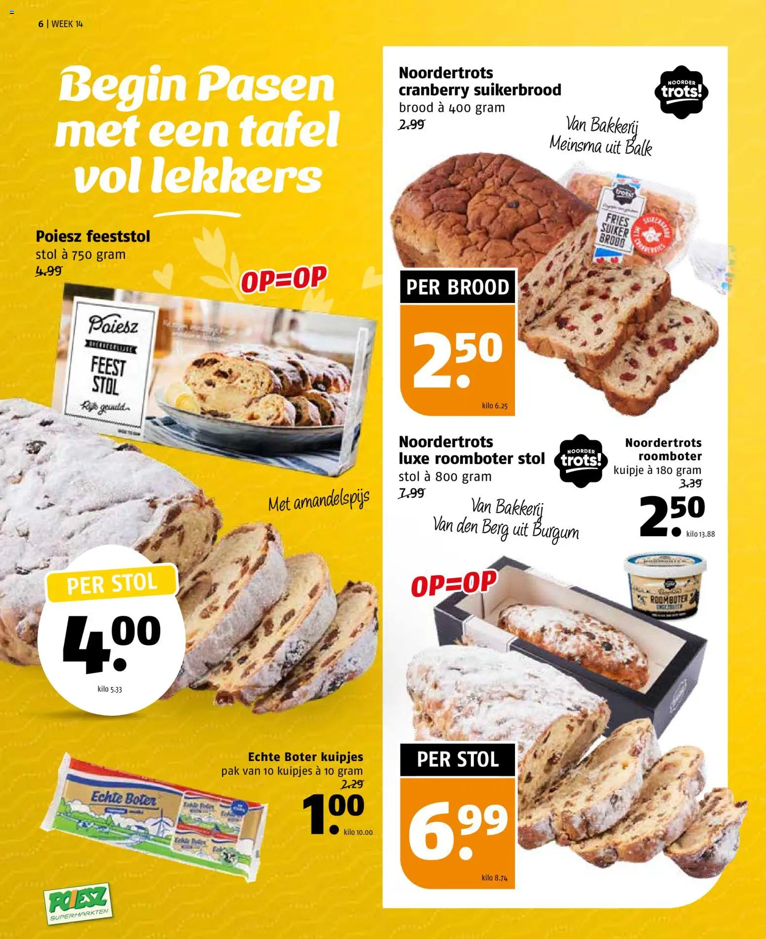 {H1} | Pagina: 6 | Producten: Brood, Roomboter, Bakkerij, Tafel