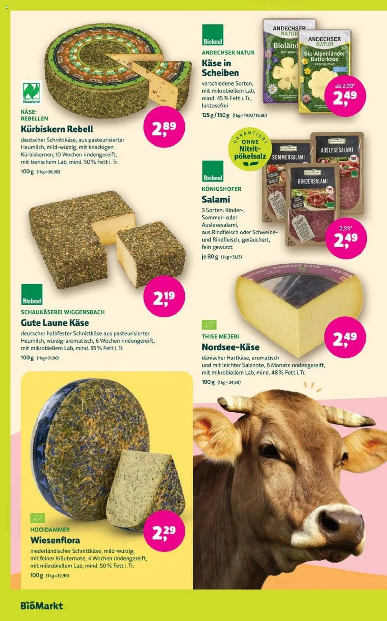 Denns BioMarkt Angebote - gültig ab dem 13.08.2025 | Seite: 4 | Produkte: Käse, Salami, Rindfleisch