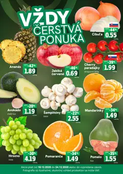 Fresh leták platný od 18.12.2025 | Strana: 3 | Produkty: Pomaranče, Mandarinky, Avokádo, Hrozno