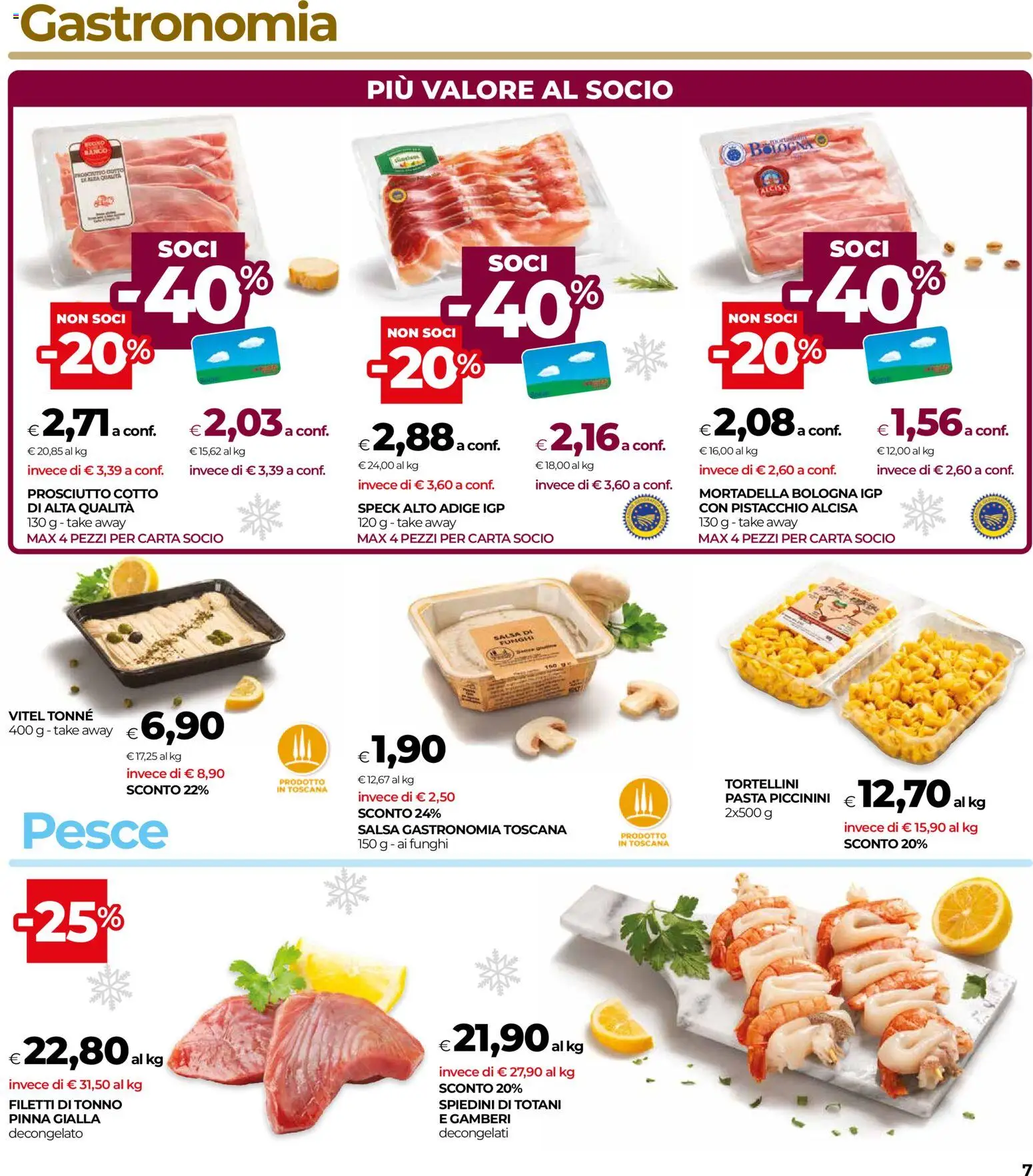Volantino COOP del 27.12.2025 | Pagina: 7 | Prodotti: Prosciutto Cotto, Salsa, Prosciutto, Tonno