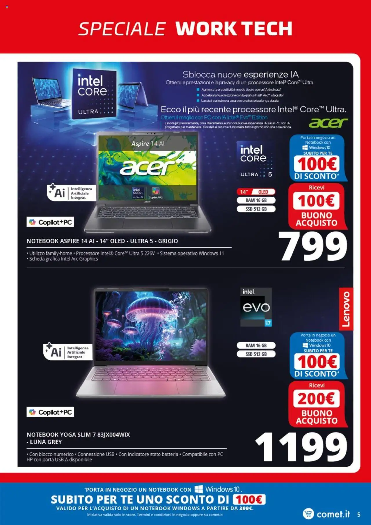 Volantino Comet del 25.08.2025 | Pagina: 5 | Prodotti: Notebook, Tè, USB, Batteria