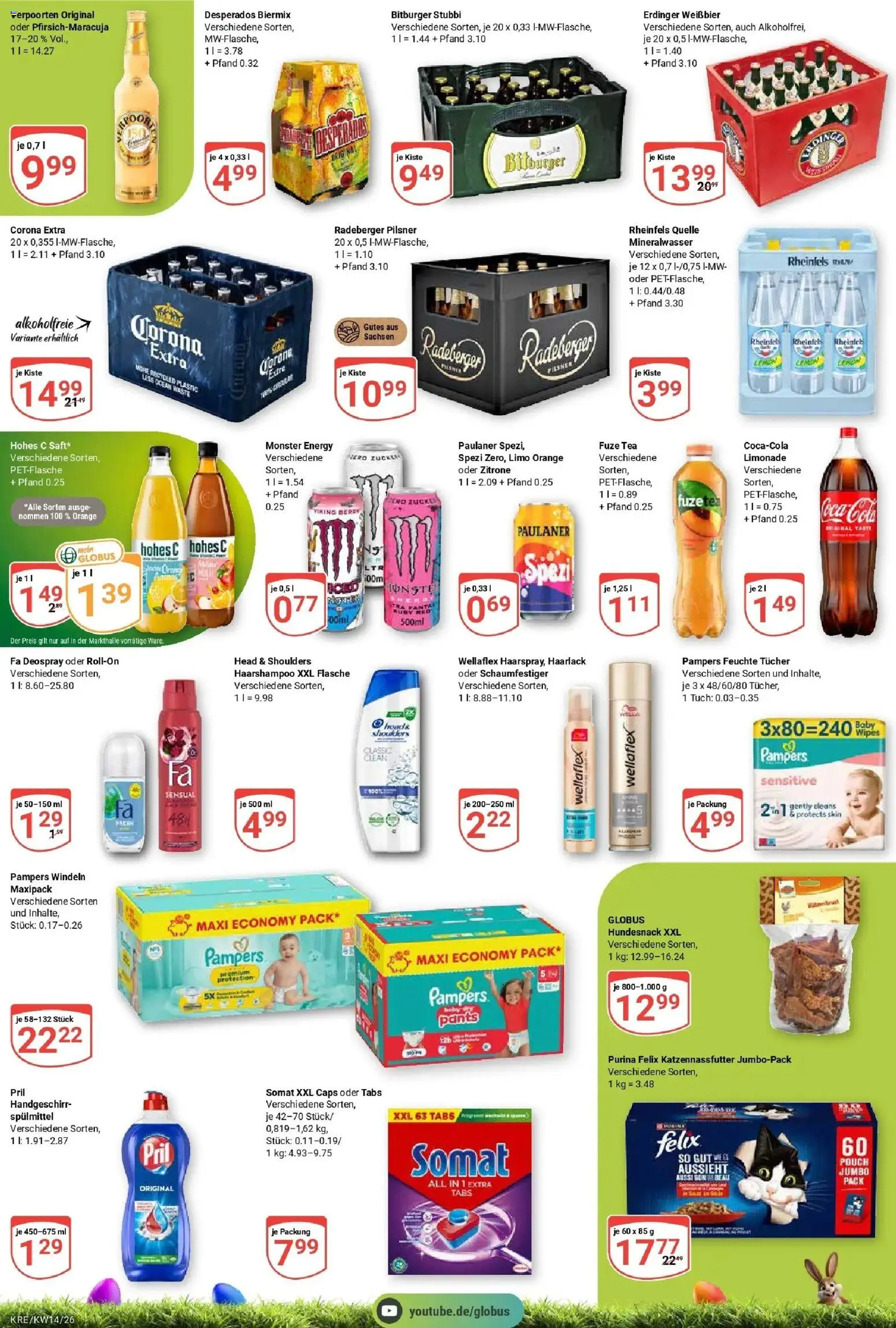 Globus prospekt Krefeld	 – gültig ab 30.03.2026 | Seite: 11 | Produkte: Pampers, Limonade, Desperados, Rheinfels quelle