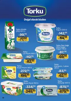 16.04.2026 tarihinden itibaren geçerli olan Migros kataloğu önizlemesi | Sayfa: 32 | Ürünler: Süt, Tereyağı, Peynir, Yoğurt