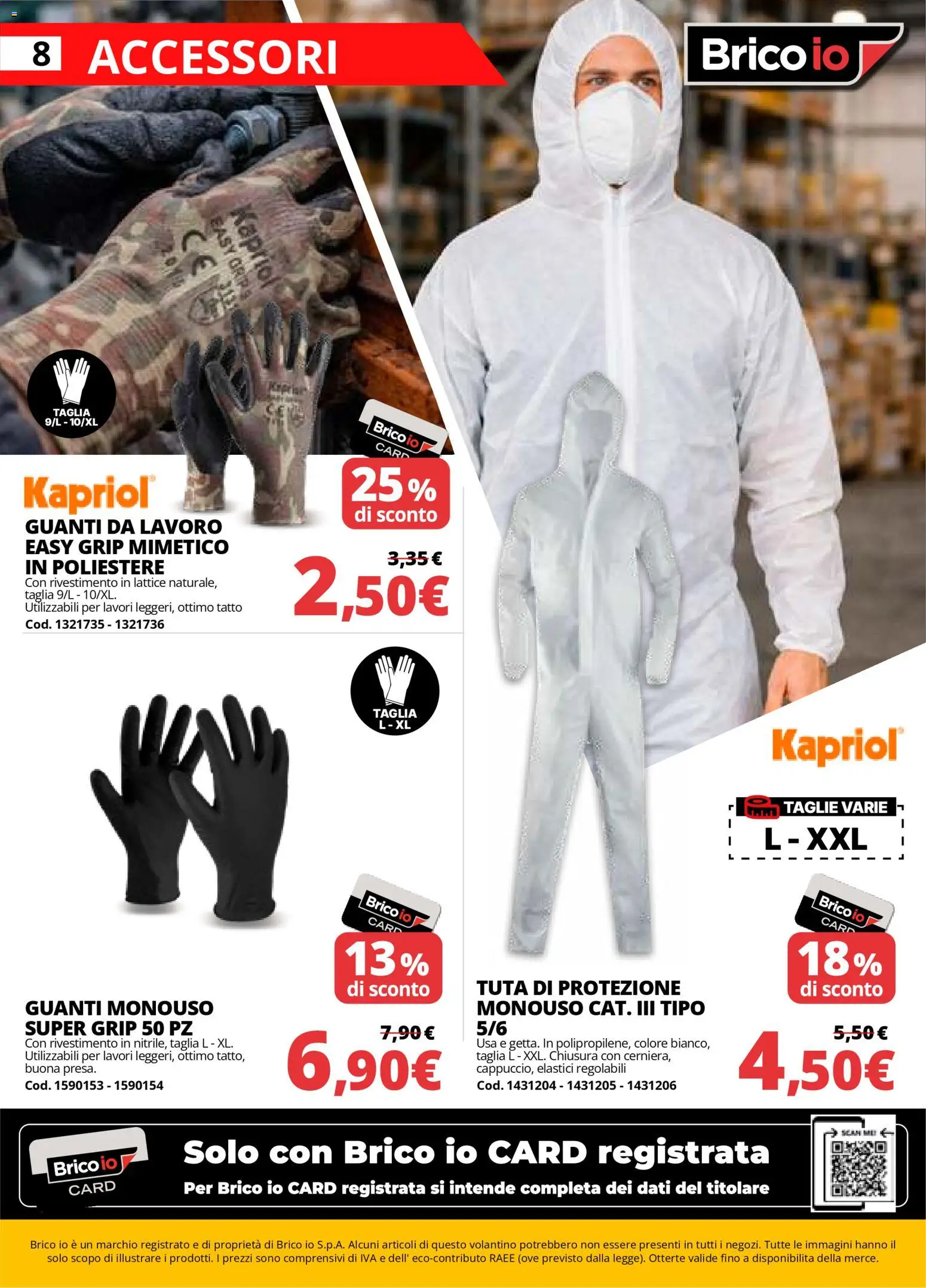 Volantino Brico io del 22.01.2026 | Pagina: 8 | Prodotti: Guanti, Elastici