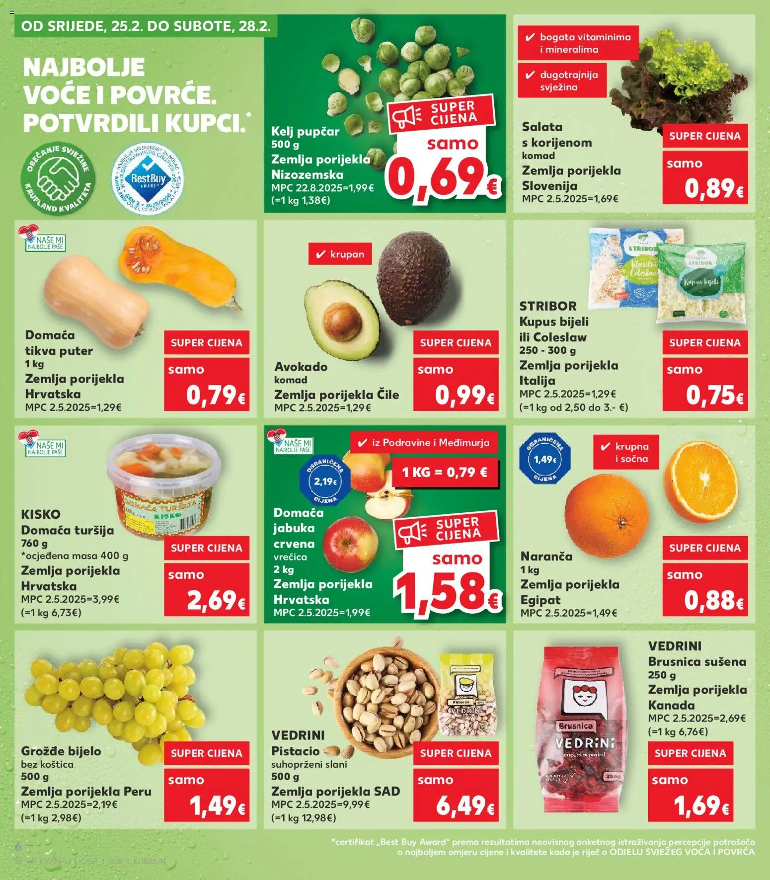 Kaufland katalog | vrijedi od 25.02.2026 | Stranica: 6 | Proizvodi: Kelj, Voće, Kupus, Jabuka