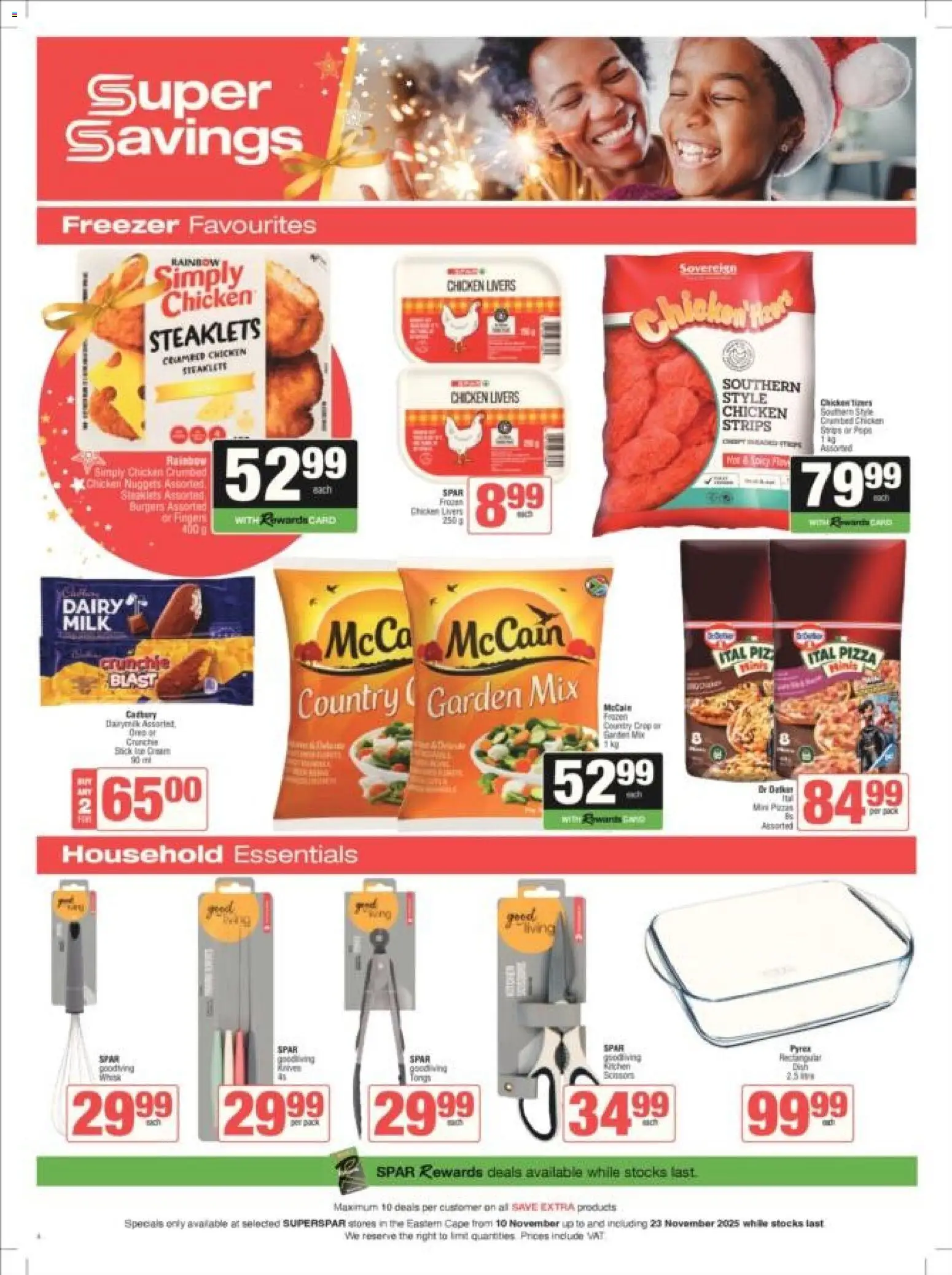 New Superspar catalogue – valid from 10.11.2025 | Page: 4 | Products: Freezer, Bed, Pizza, Chicken