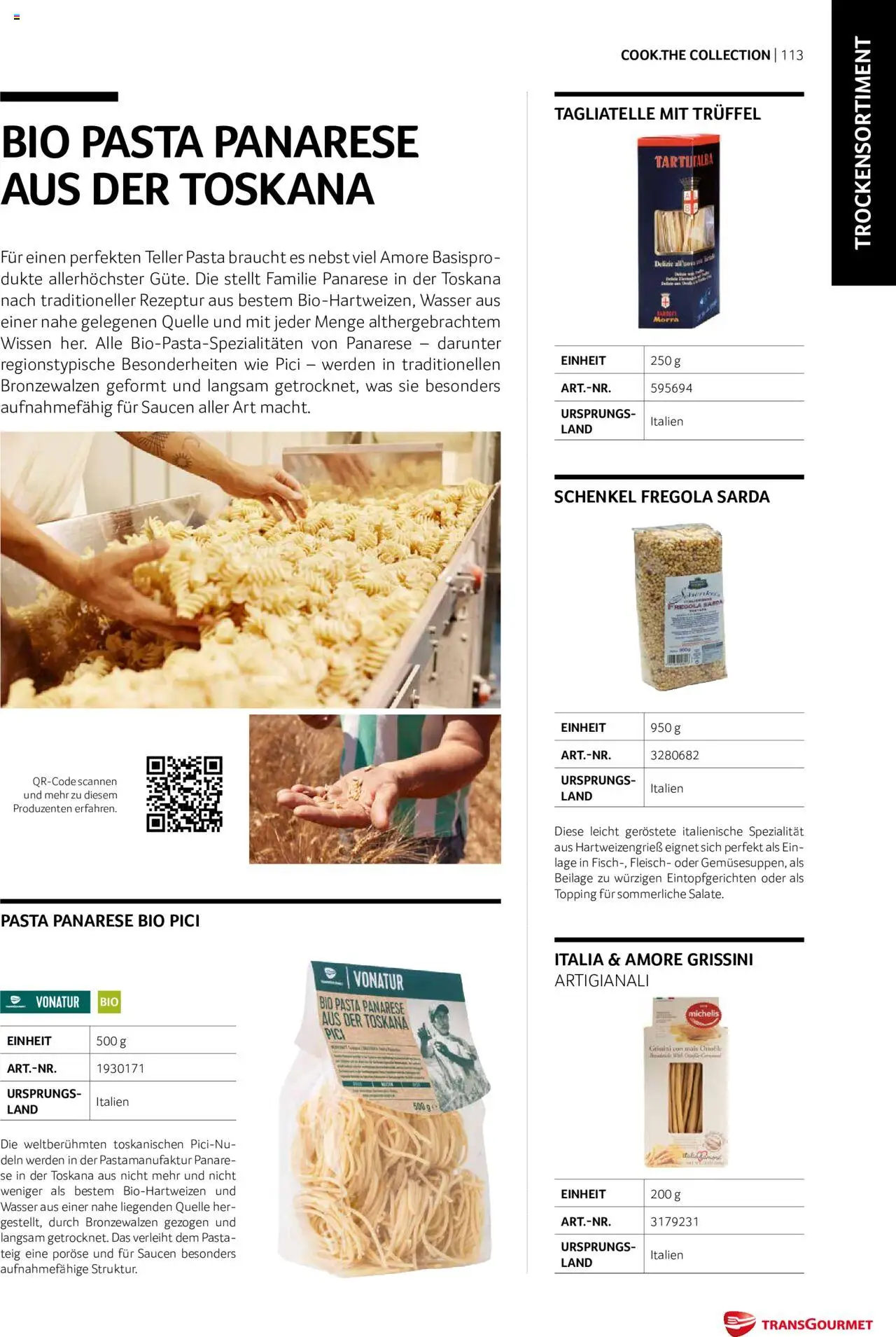 Transgourmet Cook Look-Book gültig ab 01.09.2023 | Seite: 113 | Produkte: Pasta, Wasser