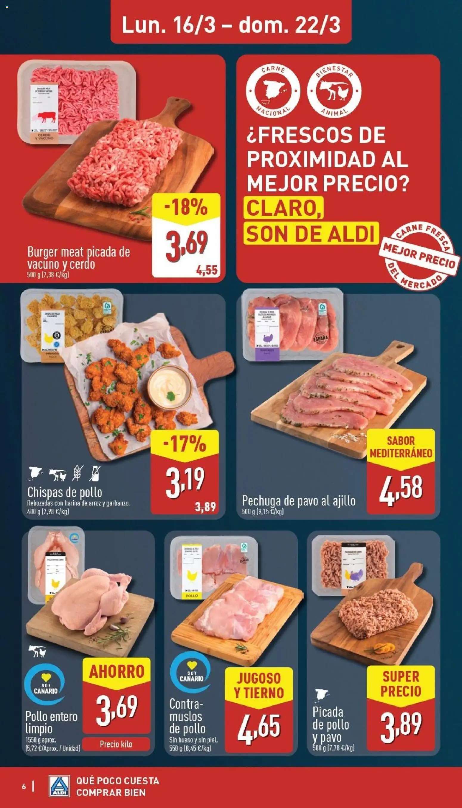 Aldi folleto Canarias │ válido desde el 16.03.2026 | Página: 6 | Productos: Cerdo, Arroz, Nuggets
