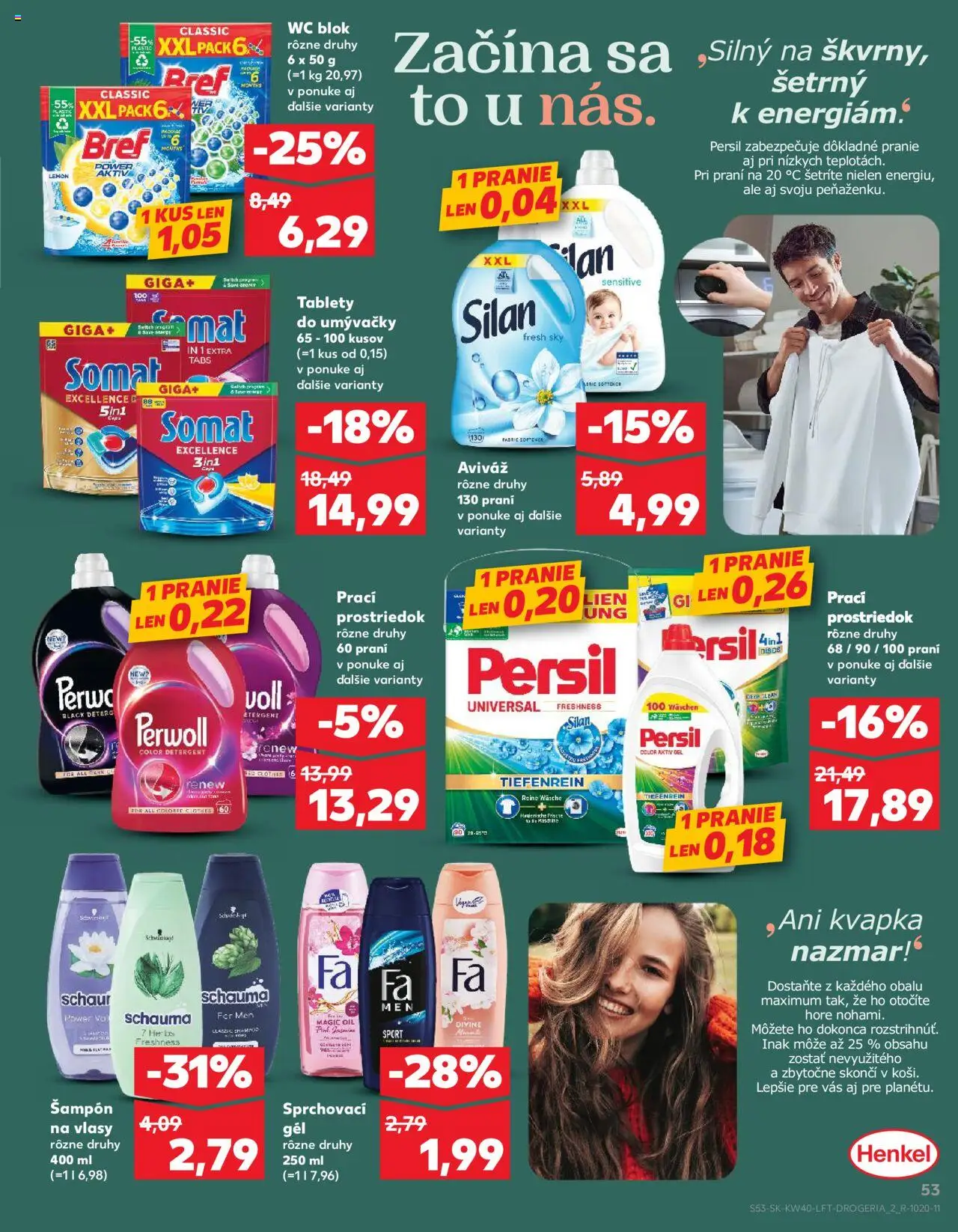 Nové Kaufland akcie – leták je platný od 02.10.2025 | Strana: 53 | Produkty: Silan, Šampón, Aviváž, Wc blok