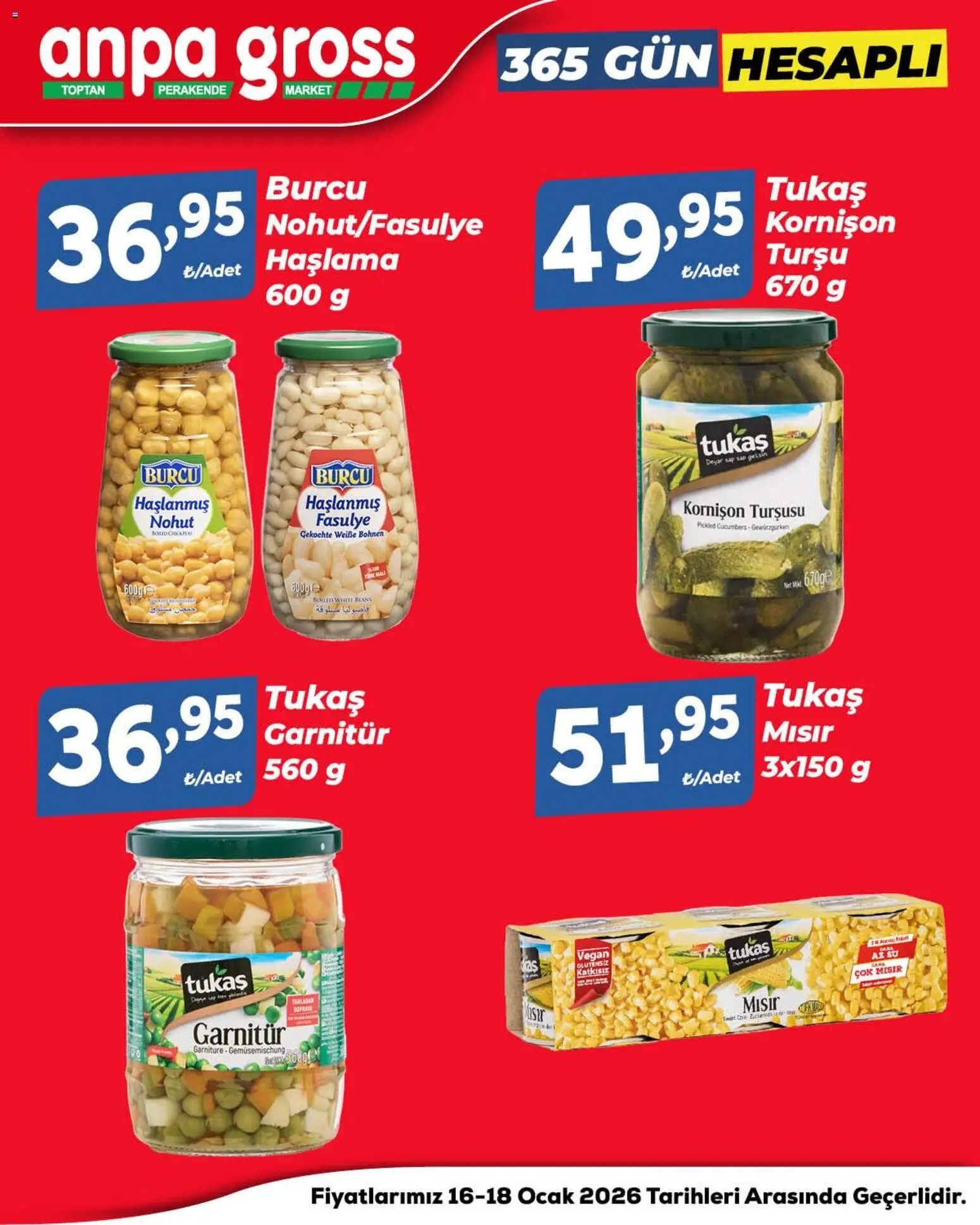 Anpa Gross Hafta Sonu Fırsatları - 16.01.2026 tarihinden itibaren geçerlidir | Sayfa: 3 | Ürünler: Fasulye, Su, Mısır, Ocak