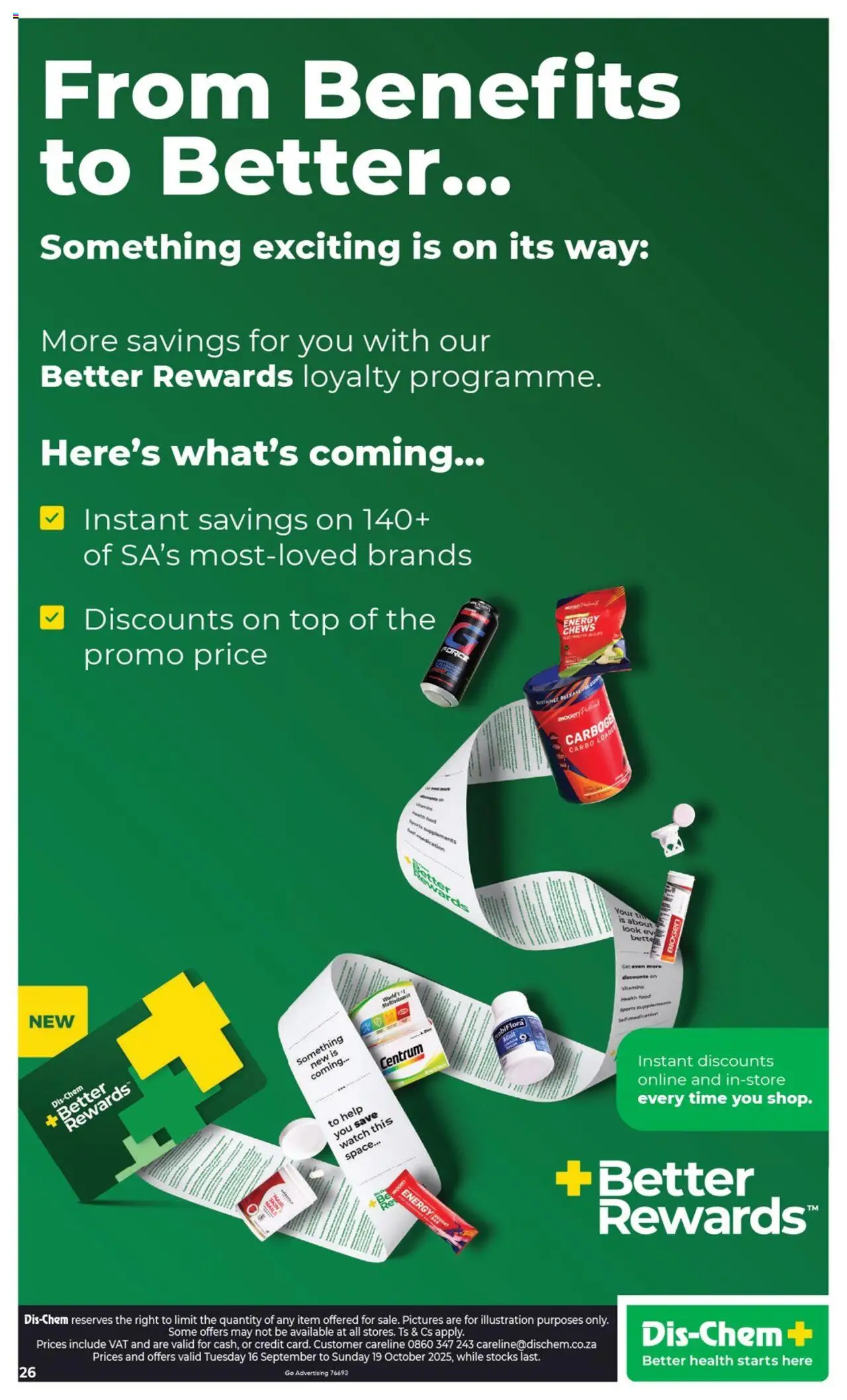 New Dis-Chem catalogue – valid from 16.09.2025 | Page: 26 | Products: Watch, Supplements