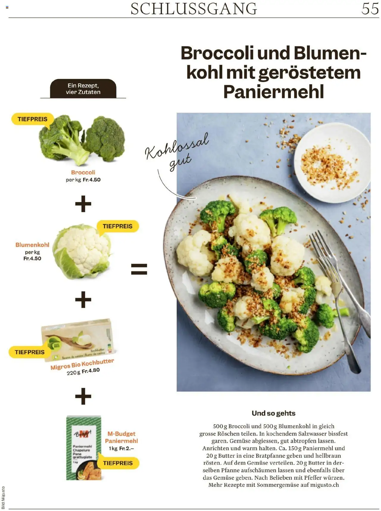 Migros - Magazin ab 05.08.2025 | Seite: 55 | Produkte: Pane, Blumenkohl, Gemüse, Pfeffer