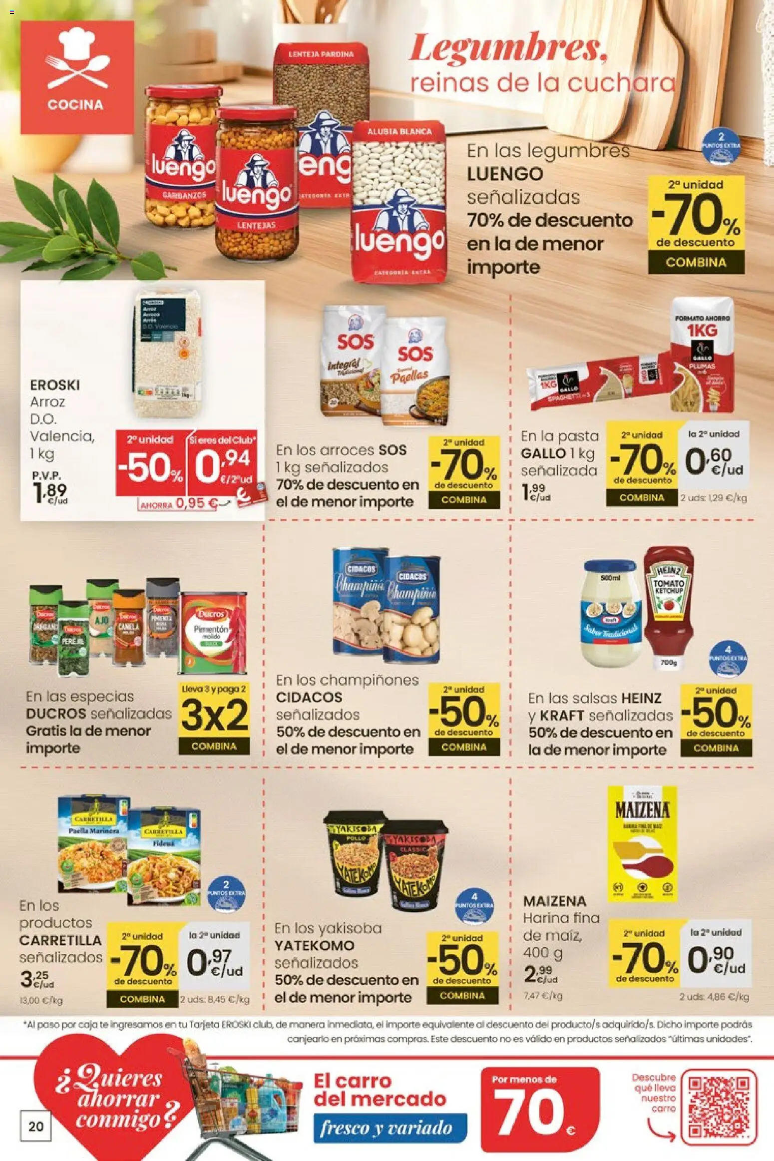 Eroski Quieres ahorrar conmigo │ válido desde el 26.03.2026 | Página: 20 | Productos: Arroz, Pasta, Té, Cocina