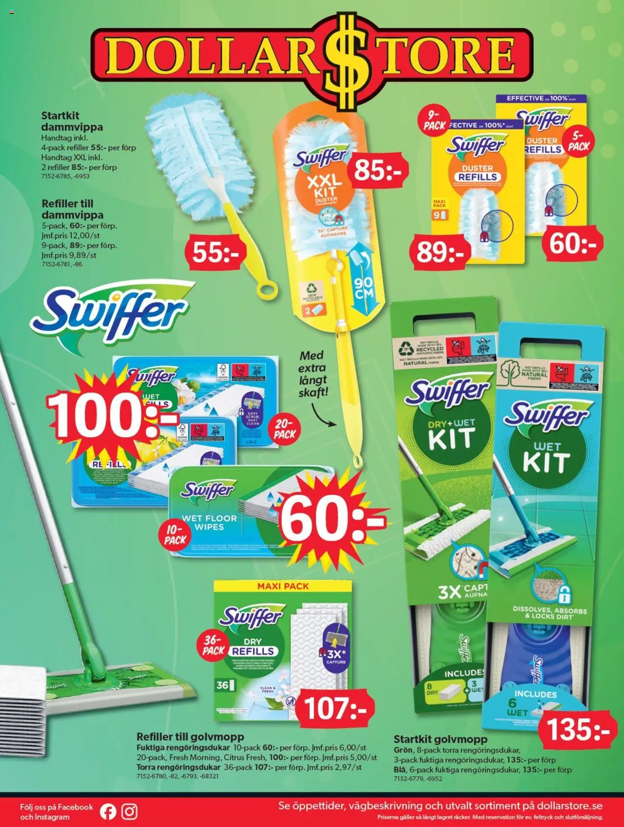 Dollar Store reklamblad aktuell från 25.08.2025 | Sida: 16 | Produkter: Rengöringsdukar, Galler, Dammvippa, Golvmopp