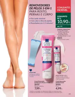 Pré-visualização Creme Removedor de Pelos para Pernas e Corpo, Hair Removal Legs & Body Cream for sensitive skin with aloe & jojoba oil. 100 ml válido de 01.11.2025 | Página: 195 | Produtos: Removedor de pelos, Óleo, Creme