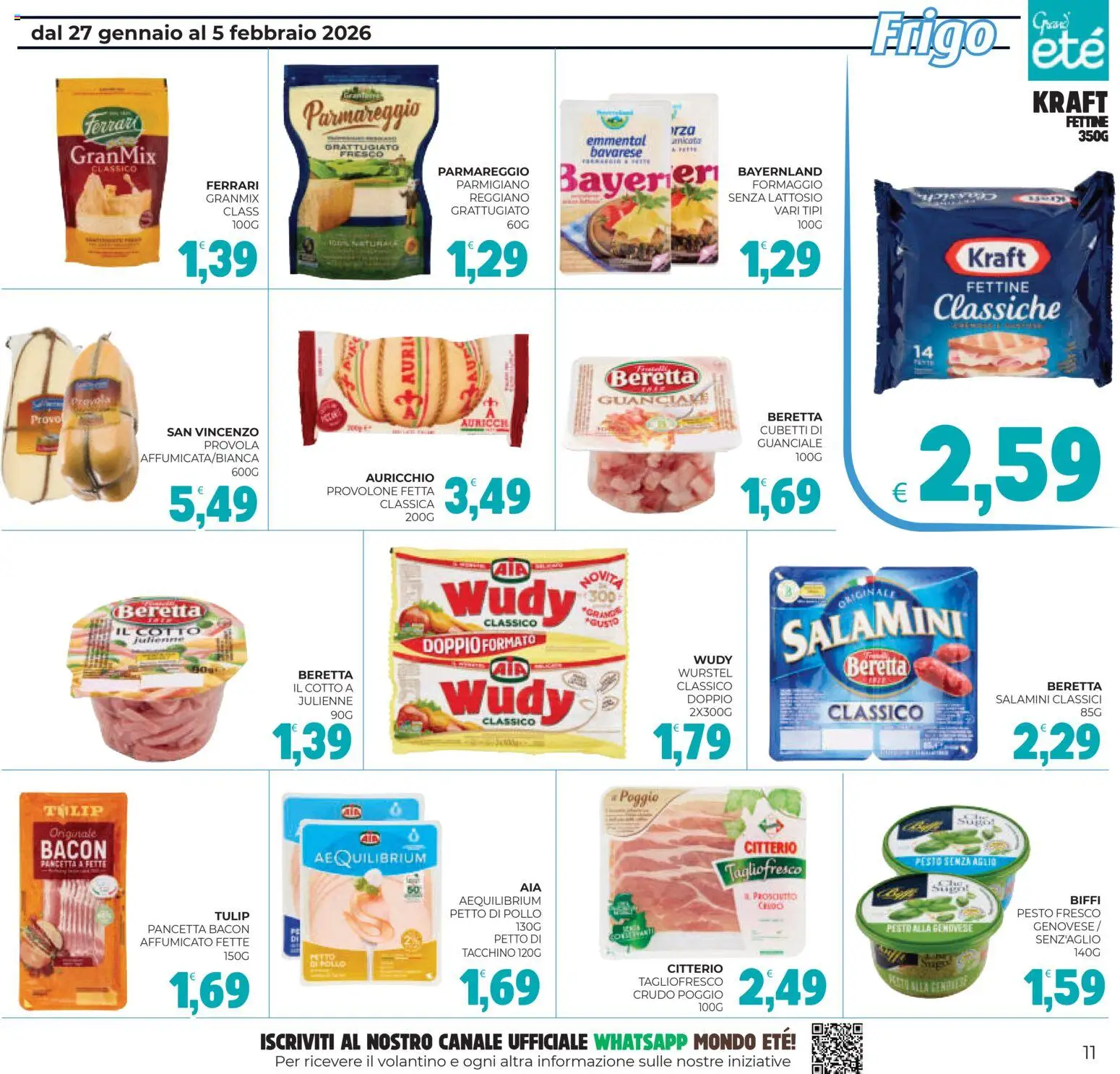 Volantino Eté del 27.01.2026 | Pagina: 11 | Prodotti: Aglio, Wurstel, Emmental, Guanciale