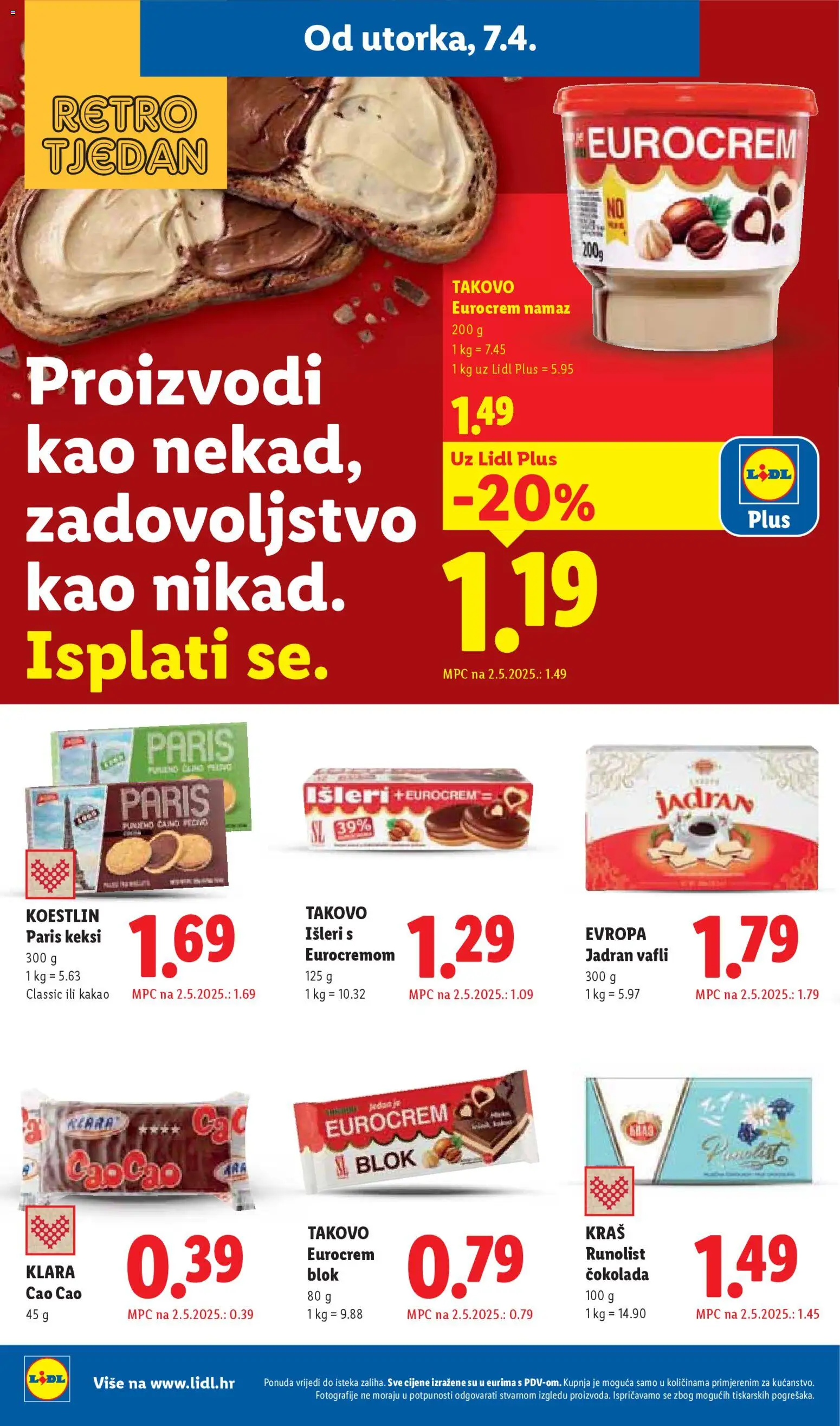Lidl katalog | vrijedi od 07.04.2026 | Stranica: 8 | Proizvodi: Keksi, Čokolada, Kakao, Namaz