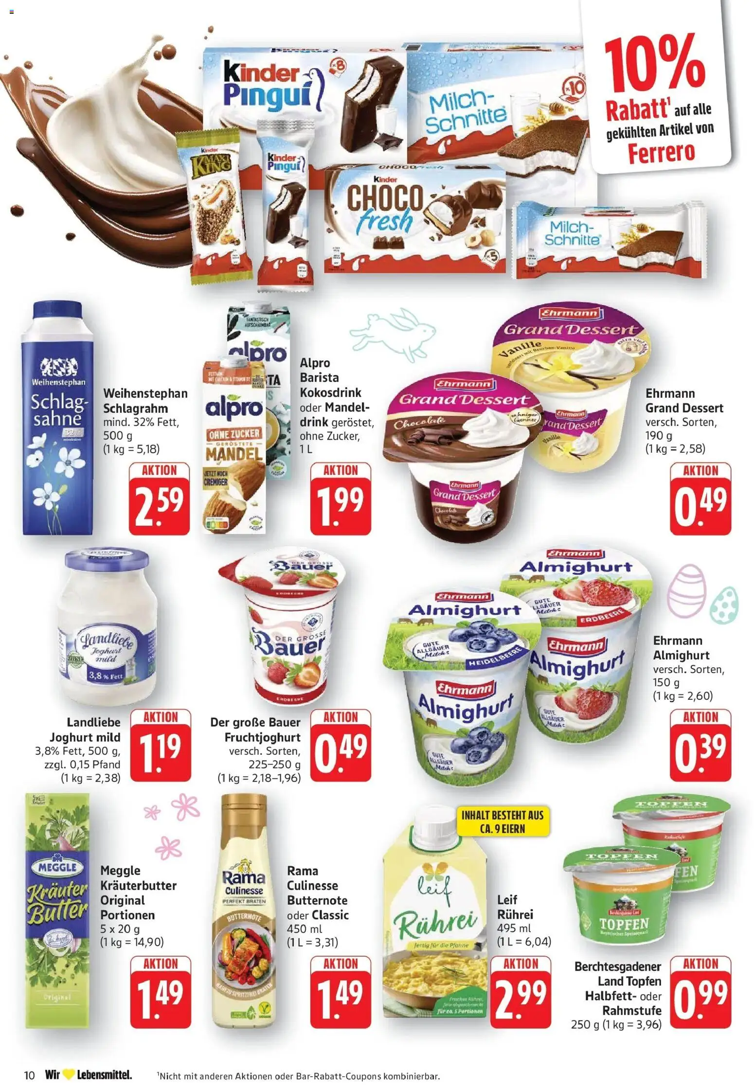 E center Prospekt Walldorf	 – gültig ab 23.03.2026 | Seite: 10 | Produkte: Rama, Ehrmann grand dessert, Kräuterbutter, Zucker