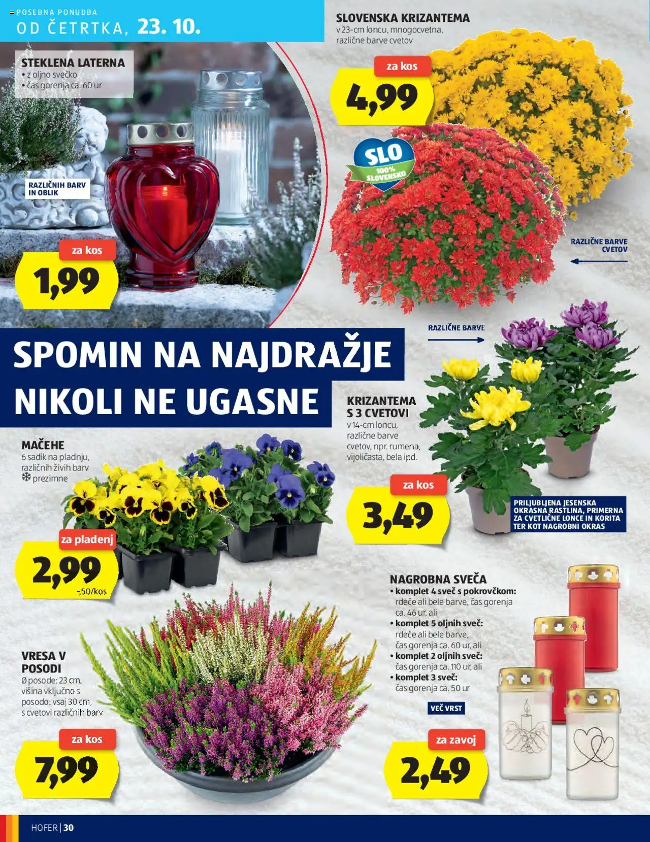 Novi Hofer katalog ponudbe – veljaven od 16.10.2025 | Stran: 30 | Izdelki: Sveča, Kos