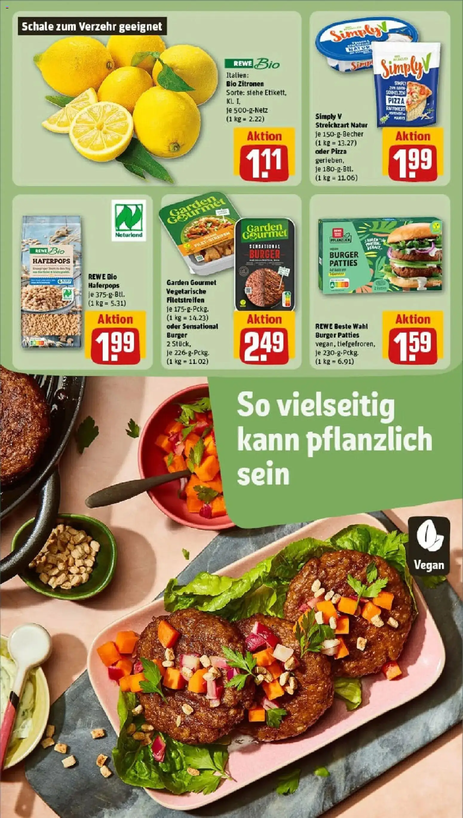 Rewe prospekt Berlin / Friedrichshain	 – gültig ab 04.01.2026 | Seite: 19 | Produkte: Burger, Pizza, Zitronen