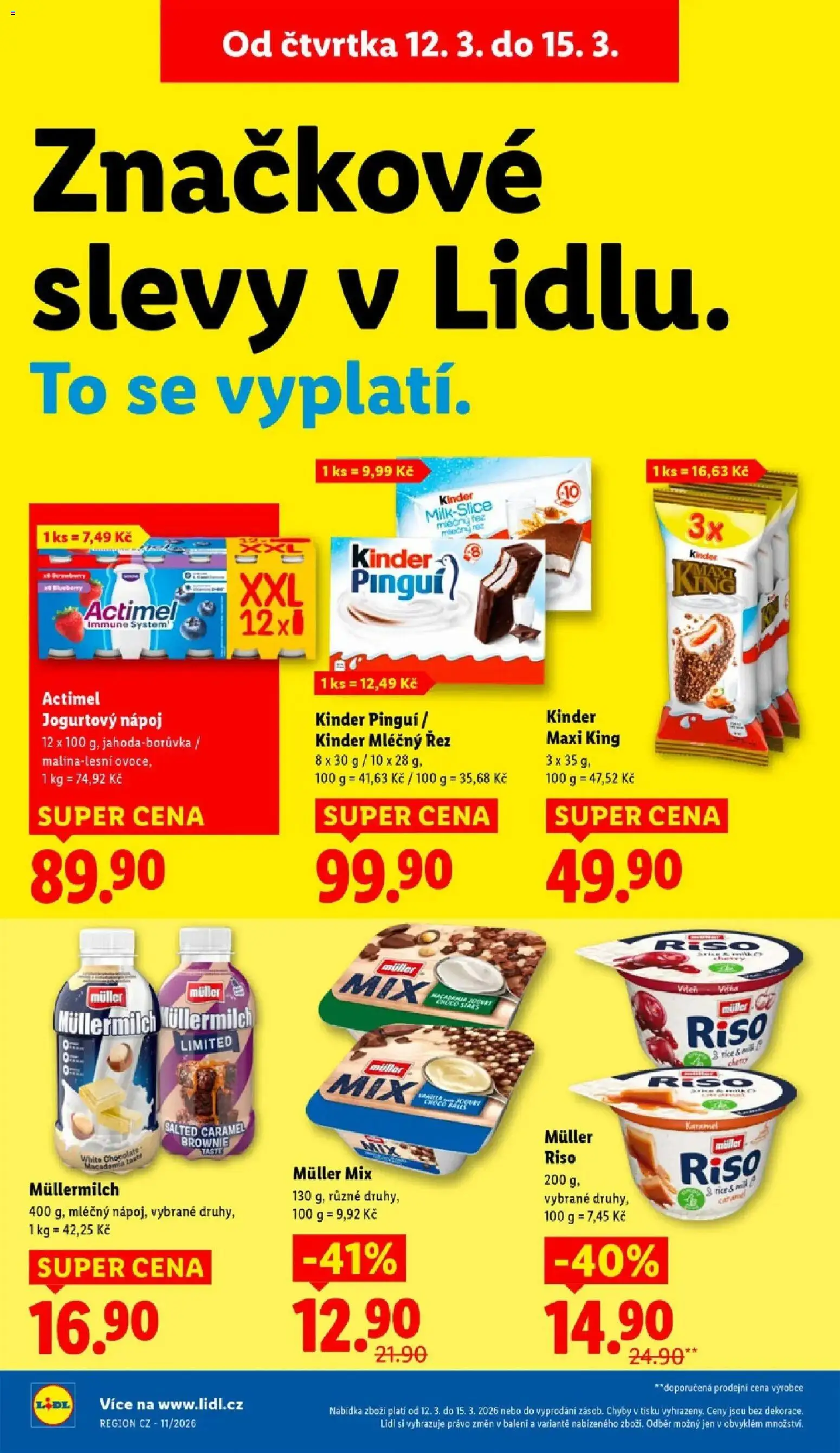 Lidl aktuální leták od 12.03.2026 | Strana: 20 | Produkty: Maxi king, Brownie, Actimel, Müllermilch