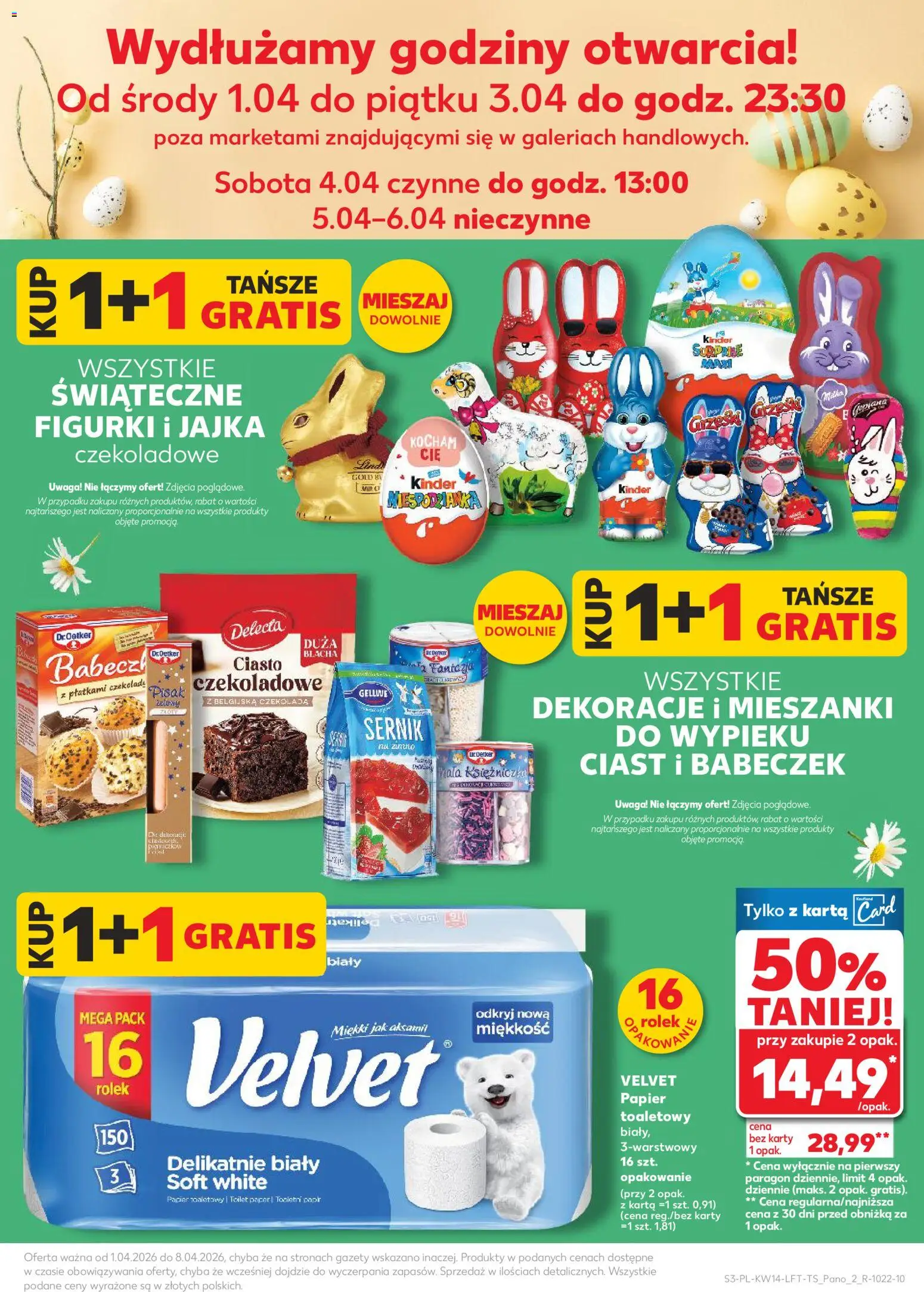 Kaufland Polsko leták od 01.04.2026 | Strana: 3 | Produkty: Milka, Velvet, Karty, Kinder
