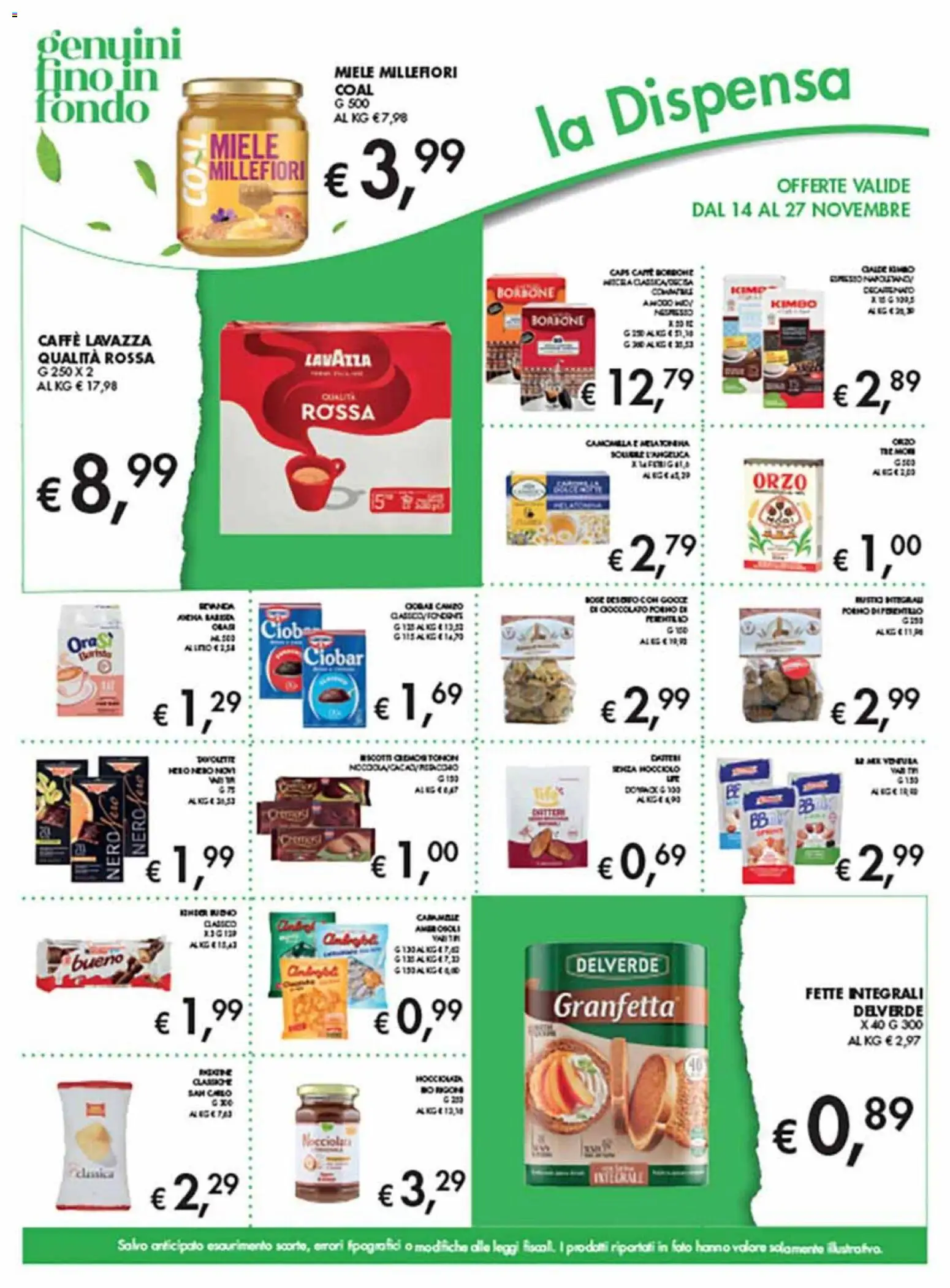 Volantino Coal del 14.11.2025 | Pagina: 11 | Prodotti: Caffè, Cioccolato, Lavazza, Miele
