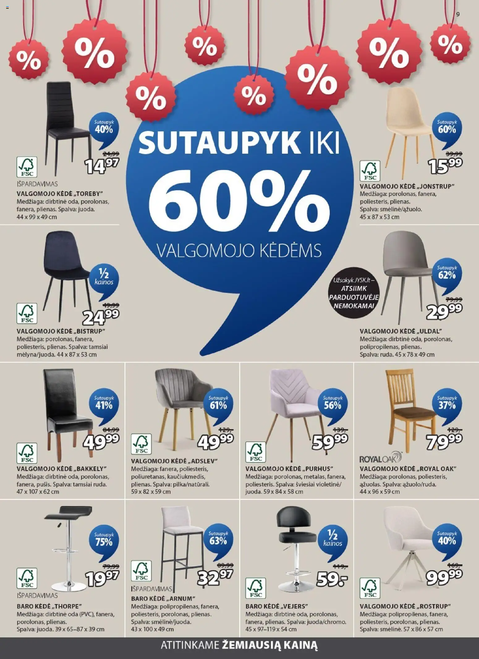 JYSK akcijos nuo 26.12.2025 | Puslapis: 9 | Prekių: Kėdė