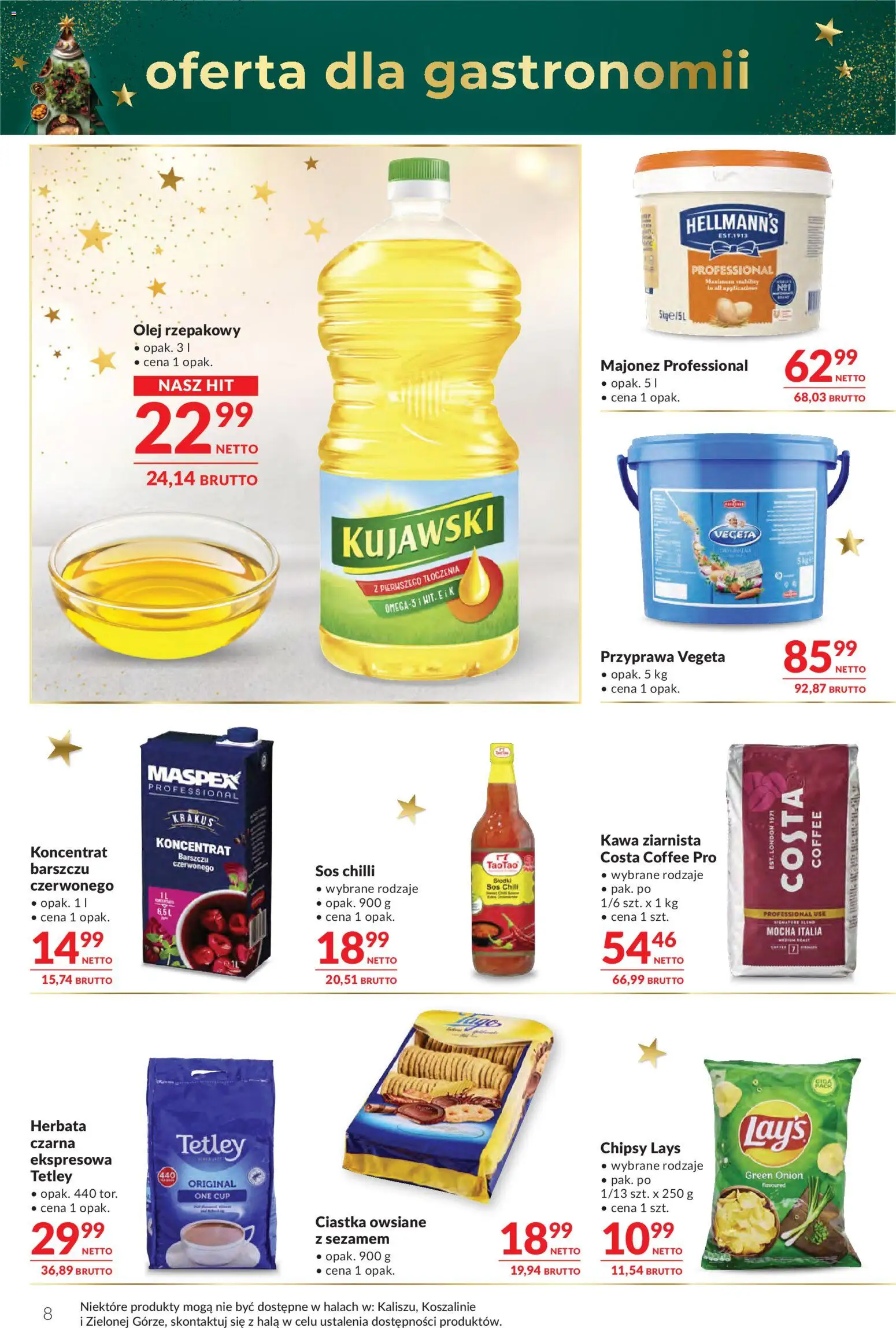 Makro Gazetka - Oferta dla gastronomii od 25.11.2025 | Strona: 8 | Produkty: Chipsy, Kawa ziarnista, Olej, Kawa