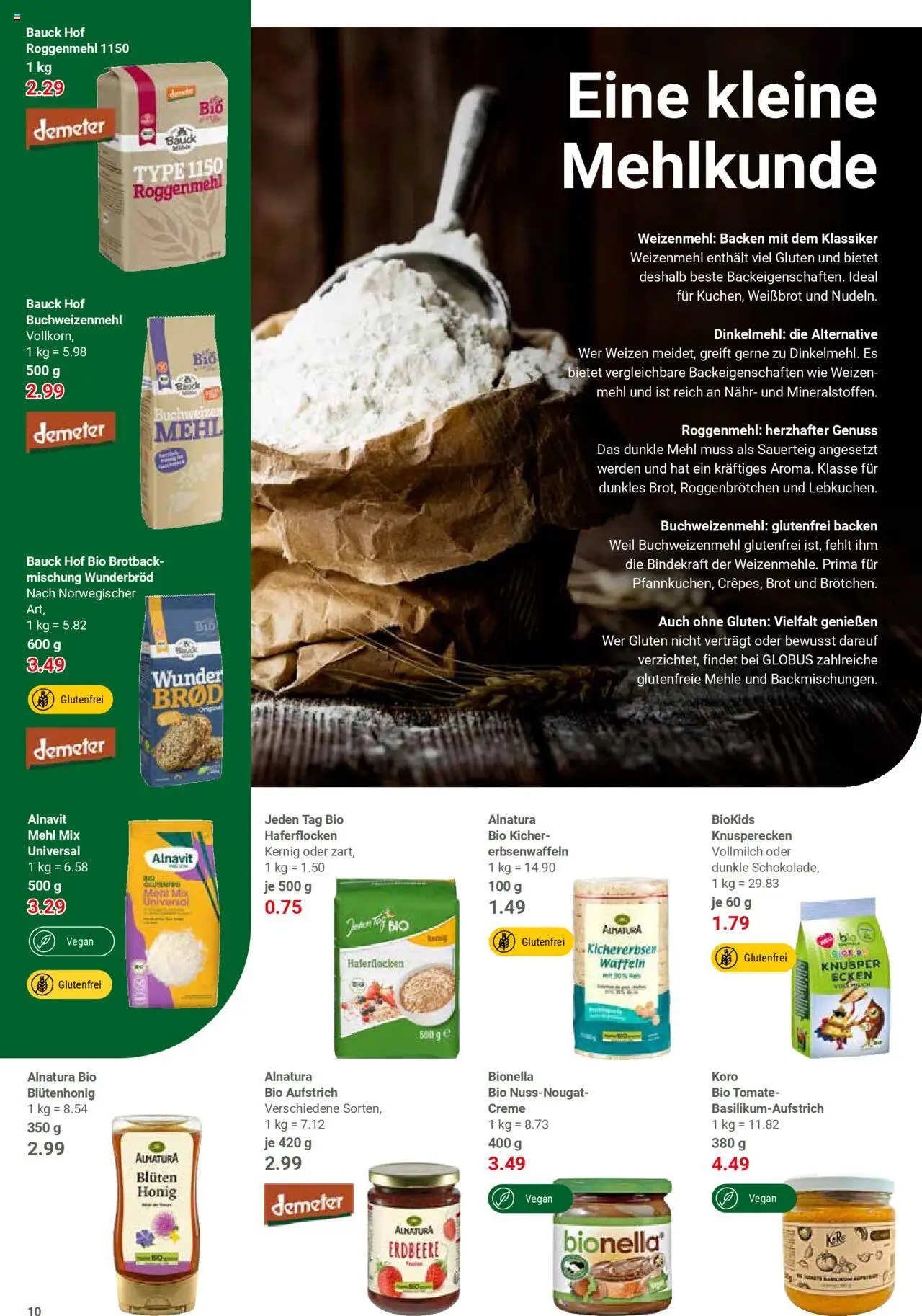 Globus Spezial - gültig ab dem 25.08.2025 | Seite: 10 | Produkte: Weizenmehl, Creme, Waffeln, Brot