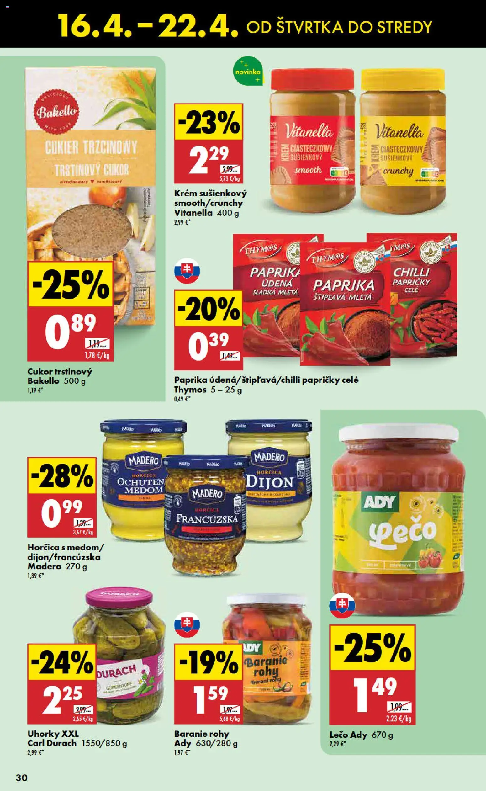 Nové Biedronka akcie – leták je platný od 16.04.2026 | Strana: 30 | Produkty: Paprika, Chilli, Cukor, Krém