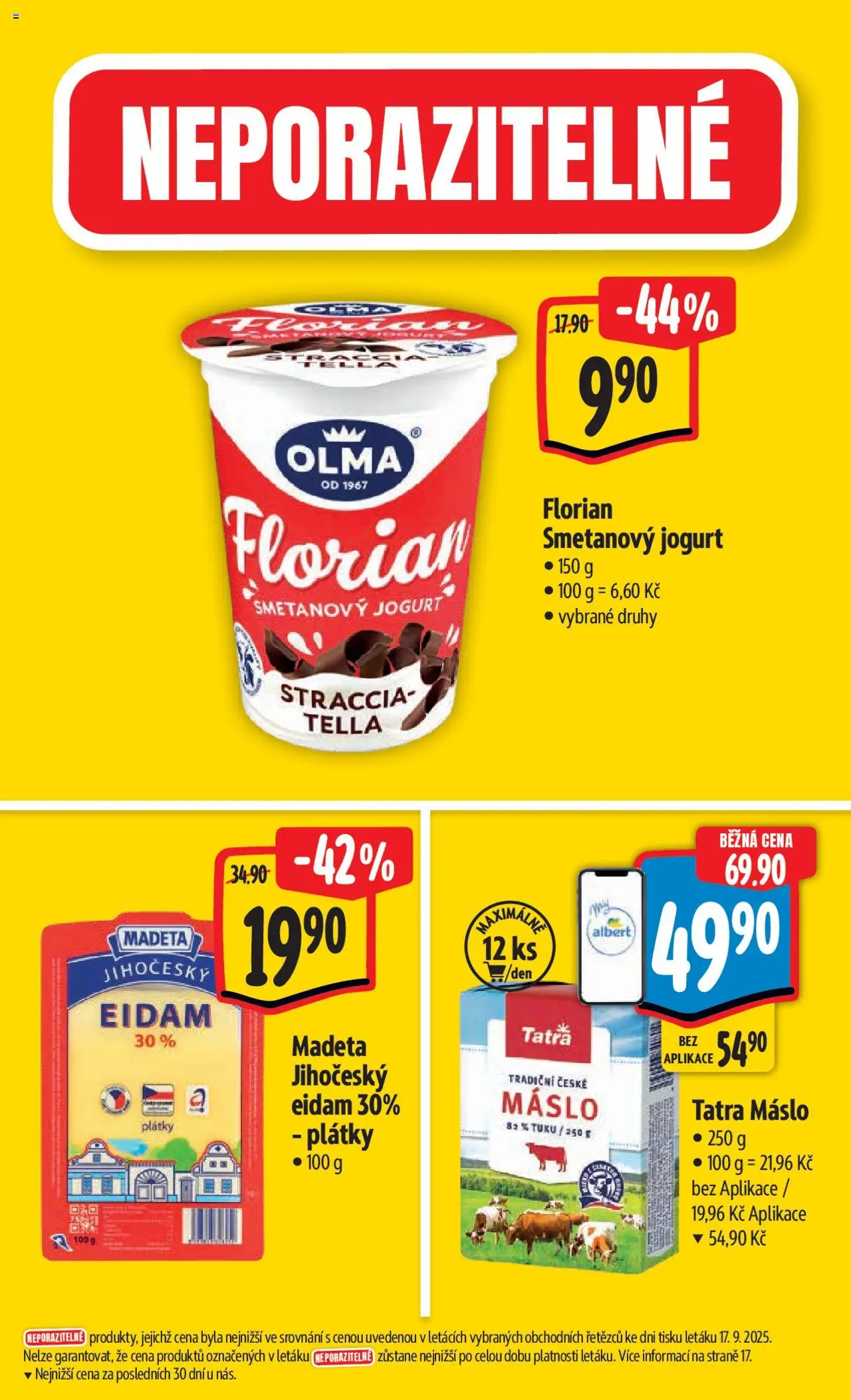 Albert leták - Hypermarket od 24.09.2025 | Strana: 3 | Produkty: Máslo, Smetanový jogurt, Jogurt, Eidam