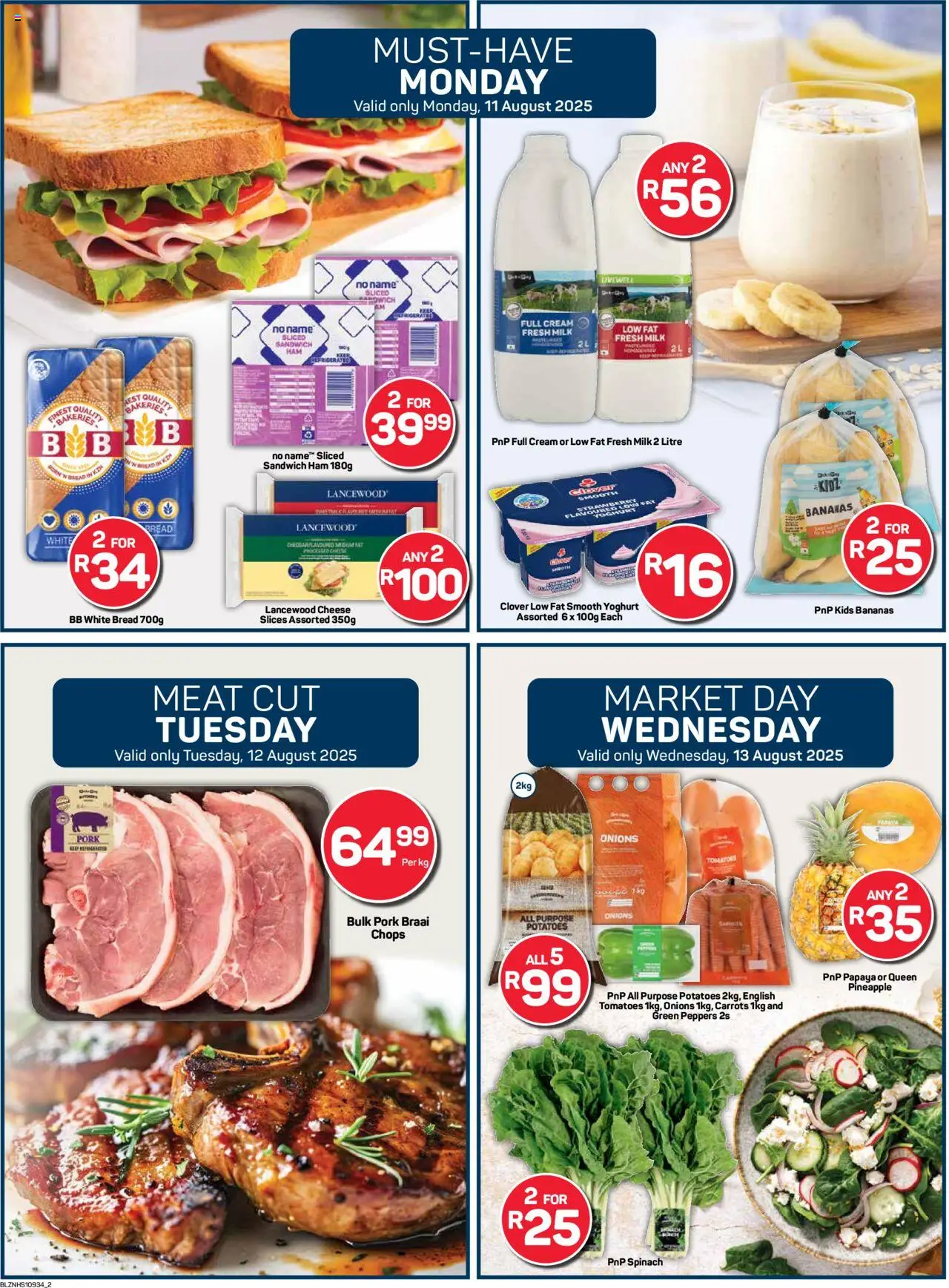 Pick n Pay KwaZulu-Natal - Weekly Specials │ valid from 11.08.2025 | Page: 2 | Products: Yoghurt, Milk, Ham, Cream
